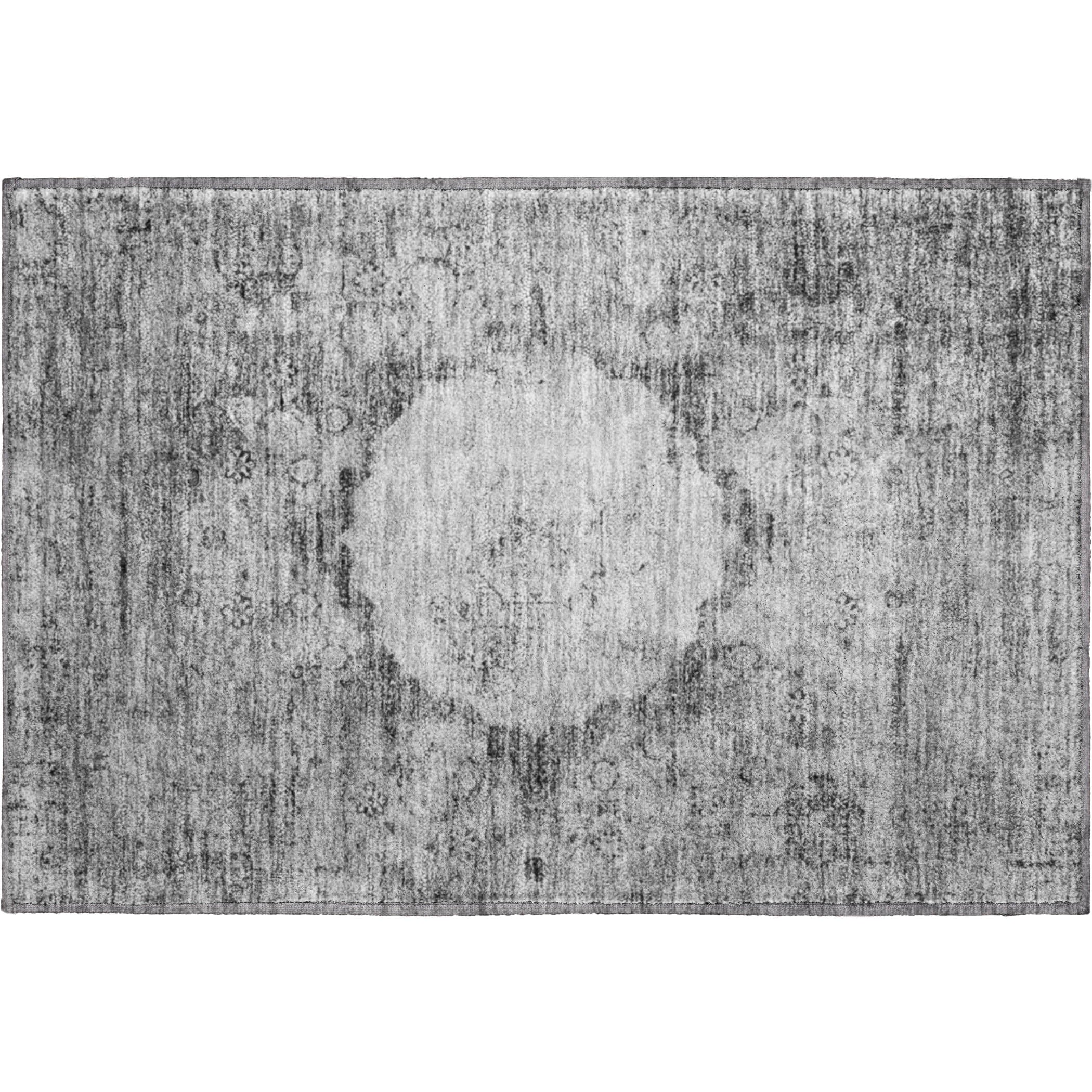 Budapest Machine Washable Traditional Gray Rug 1'8" x 2'6" #shape_Rectangle
