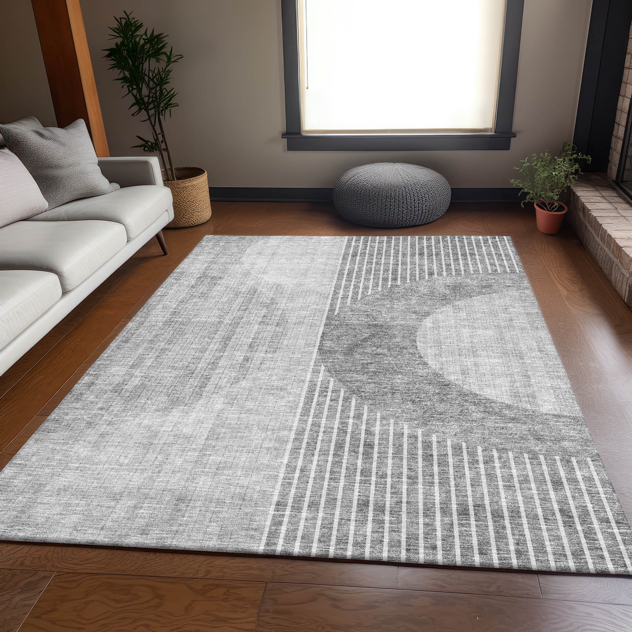 Marrakech Machine Washable Transitional Gray Rug 2'6" x 3'10" #shape_Rectangle