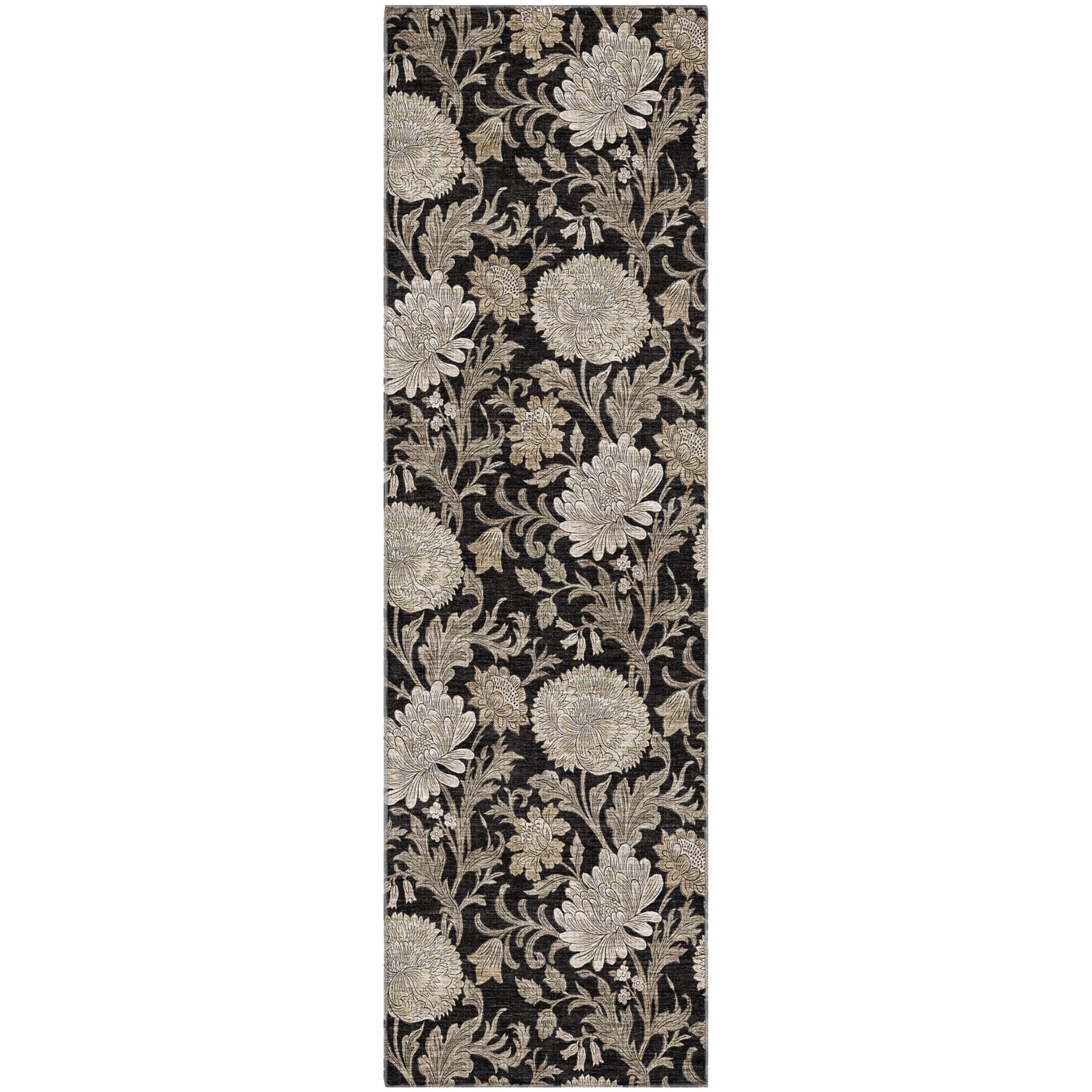 Sintra Machine Washable Transitional Black Rug 2'3" x 7'6" #shape_Runner