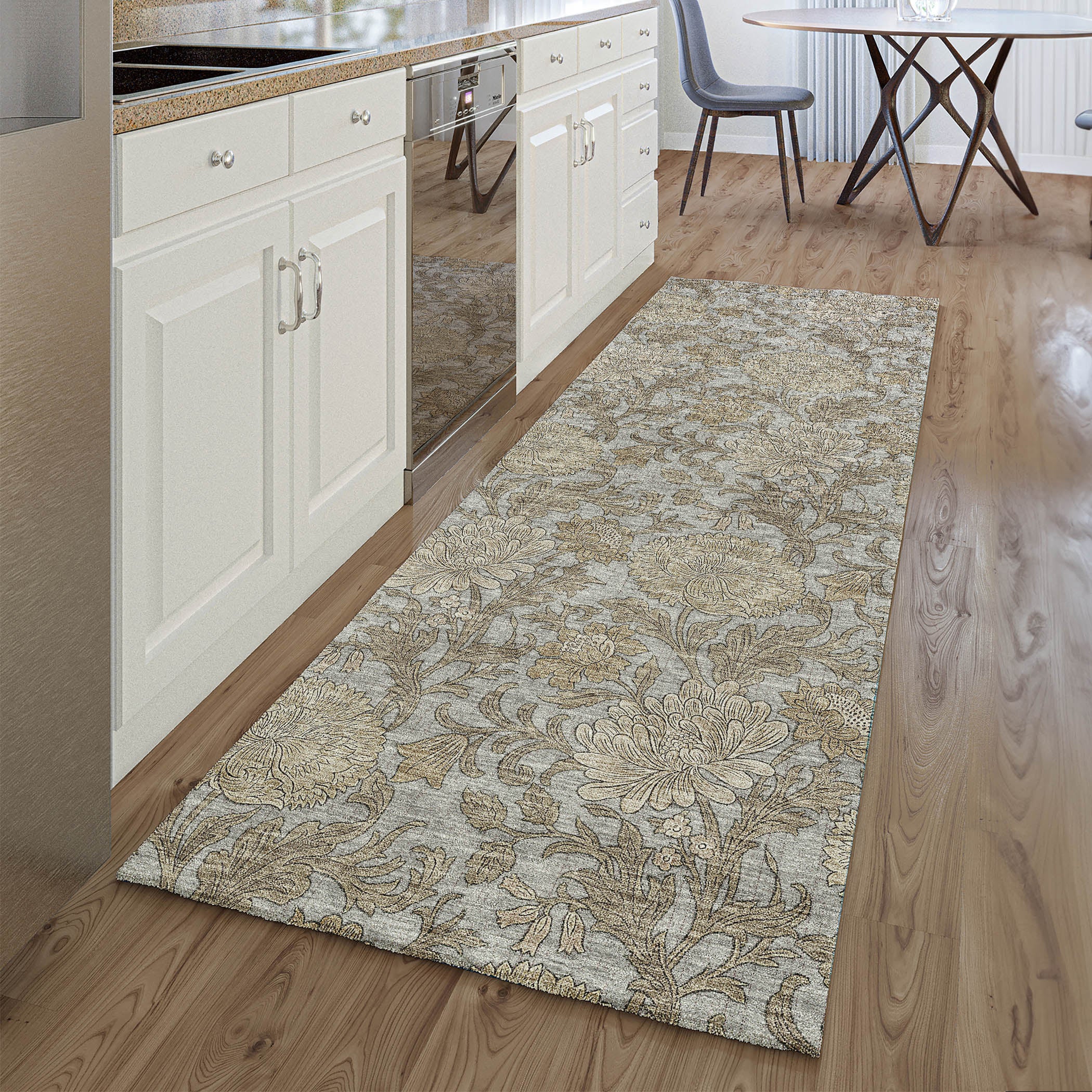 Sintra Machine Washable Transitional Gray Rug 2'3" x 7'6" #shape_Runner