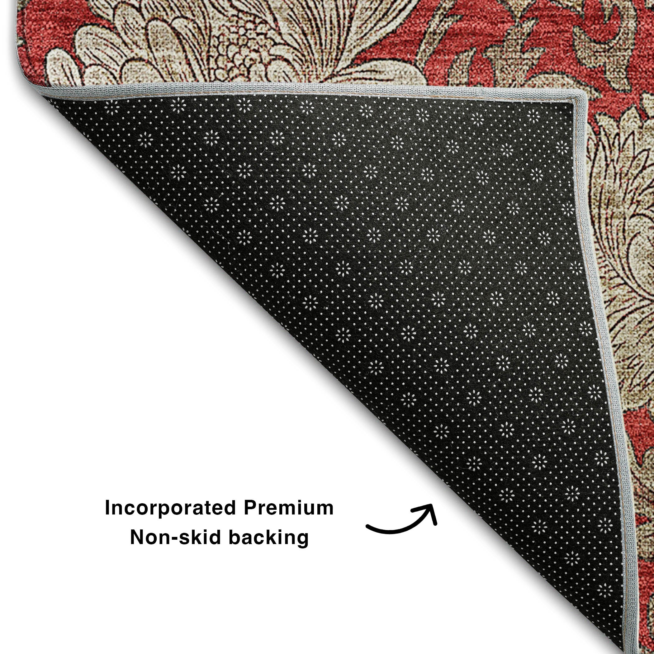 Sintra Machine Washable Transitional Red Rug 1'8" x 2'6" #shape_Rectangle
