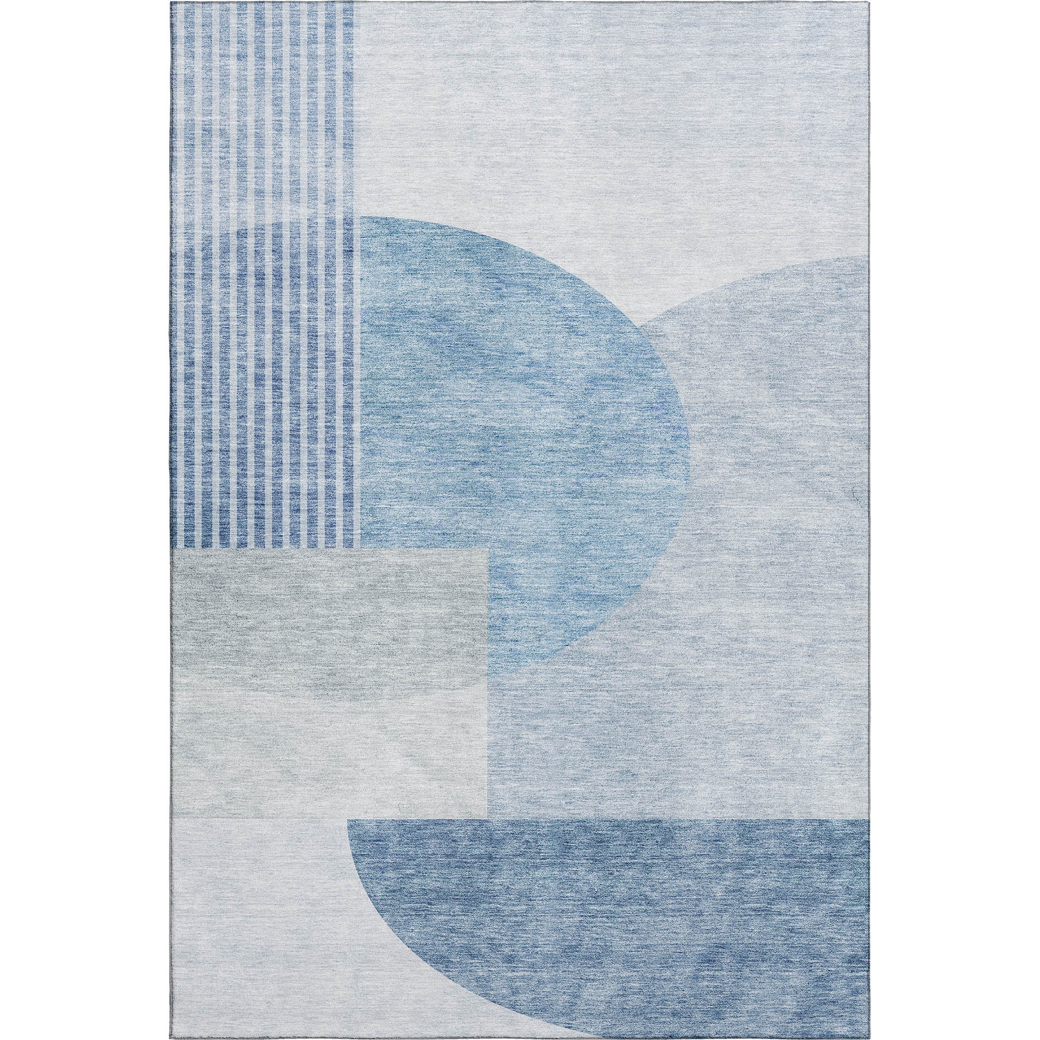 Montevideo Machine Washable Transitional Blue Rug 2'6" x 3'10" #shape_Rectangle