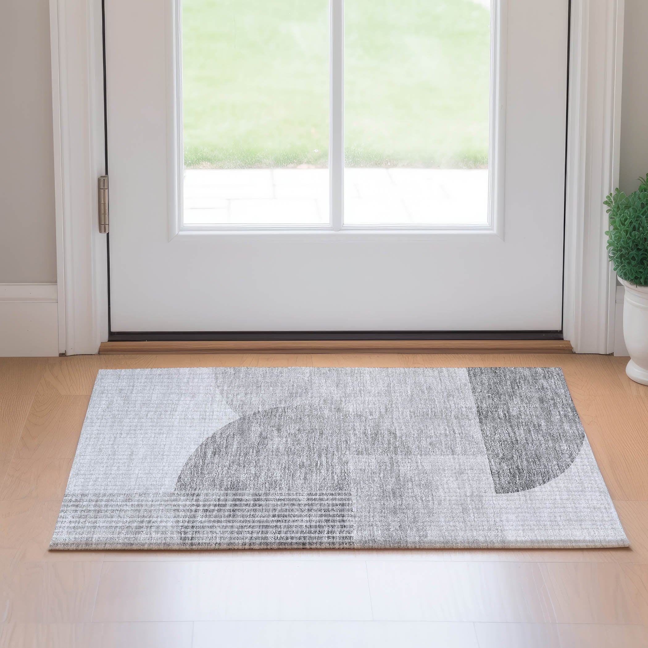 Montevideo Machine Washable Transitional Gray Rug 1'8" x 2'6" #shape_Rectangle