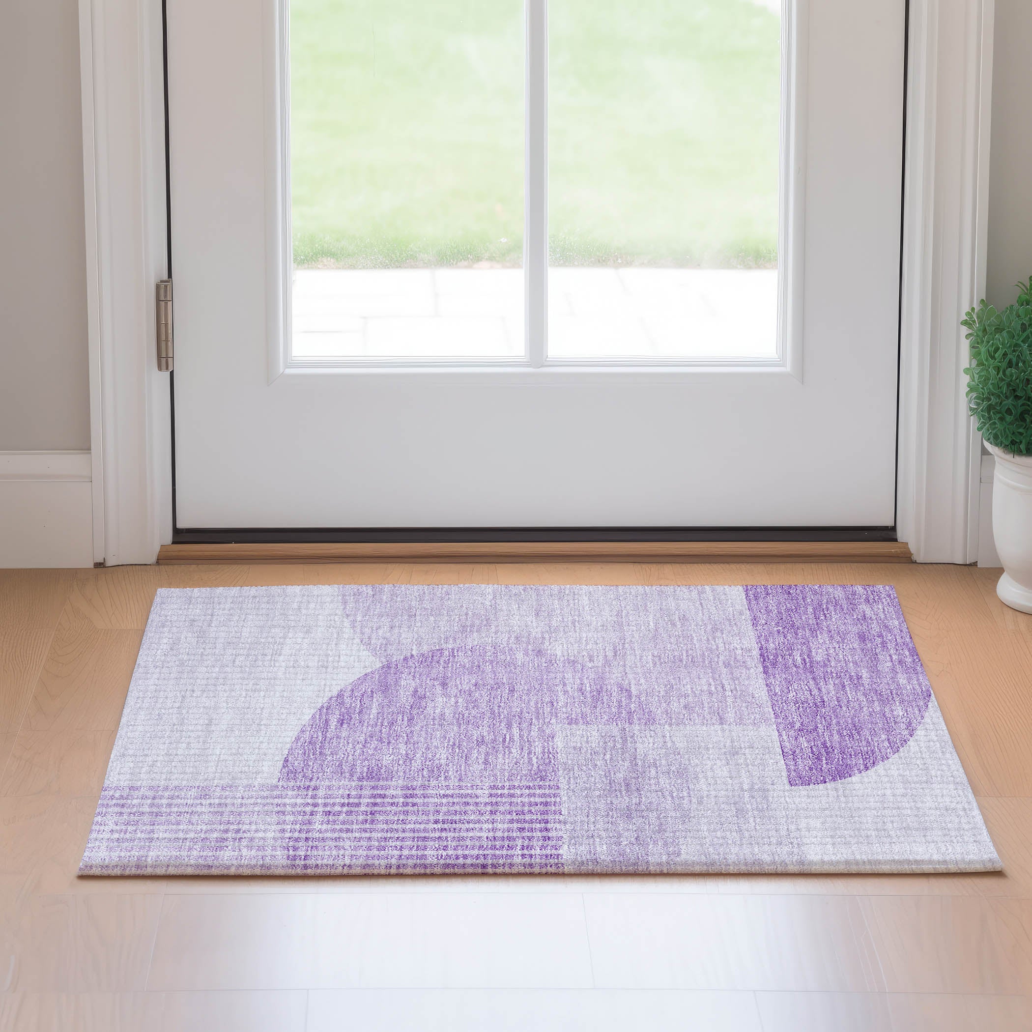 Montevideo Machine Washable Transitional Purple Rug 1'8" x 2'6" #shape_Rectangle