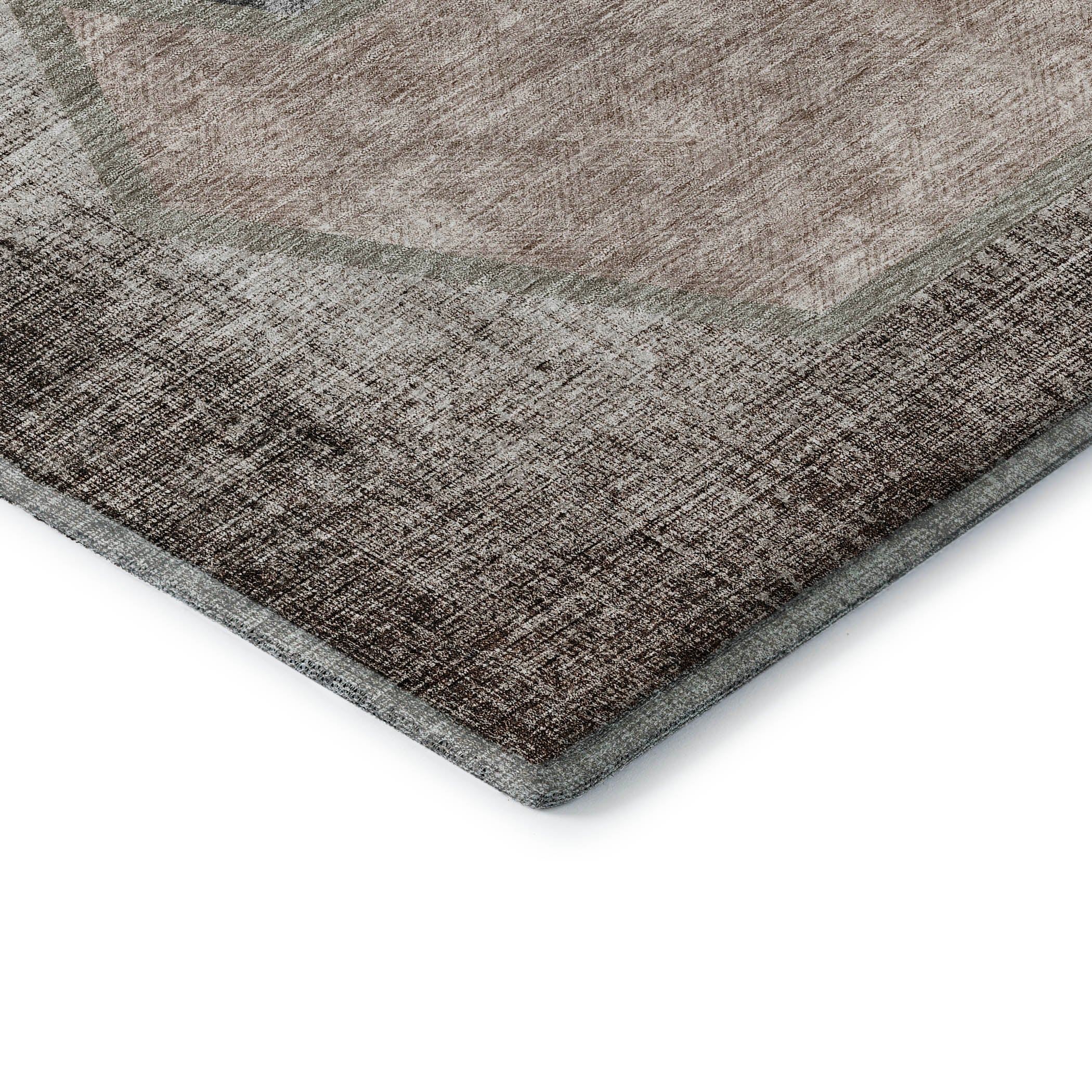 Queenstown Machine Washable Transitional Fudge Brown Rug 1'8" x 2'6" #shape_Rectangle