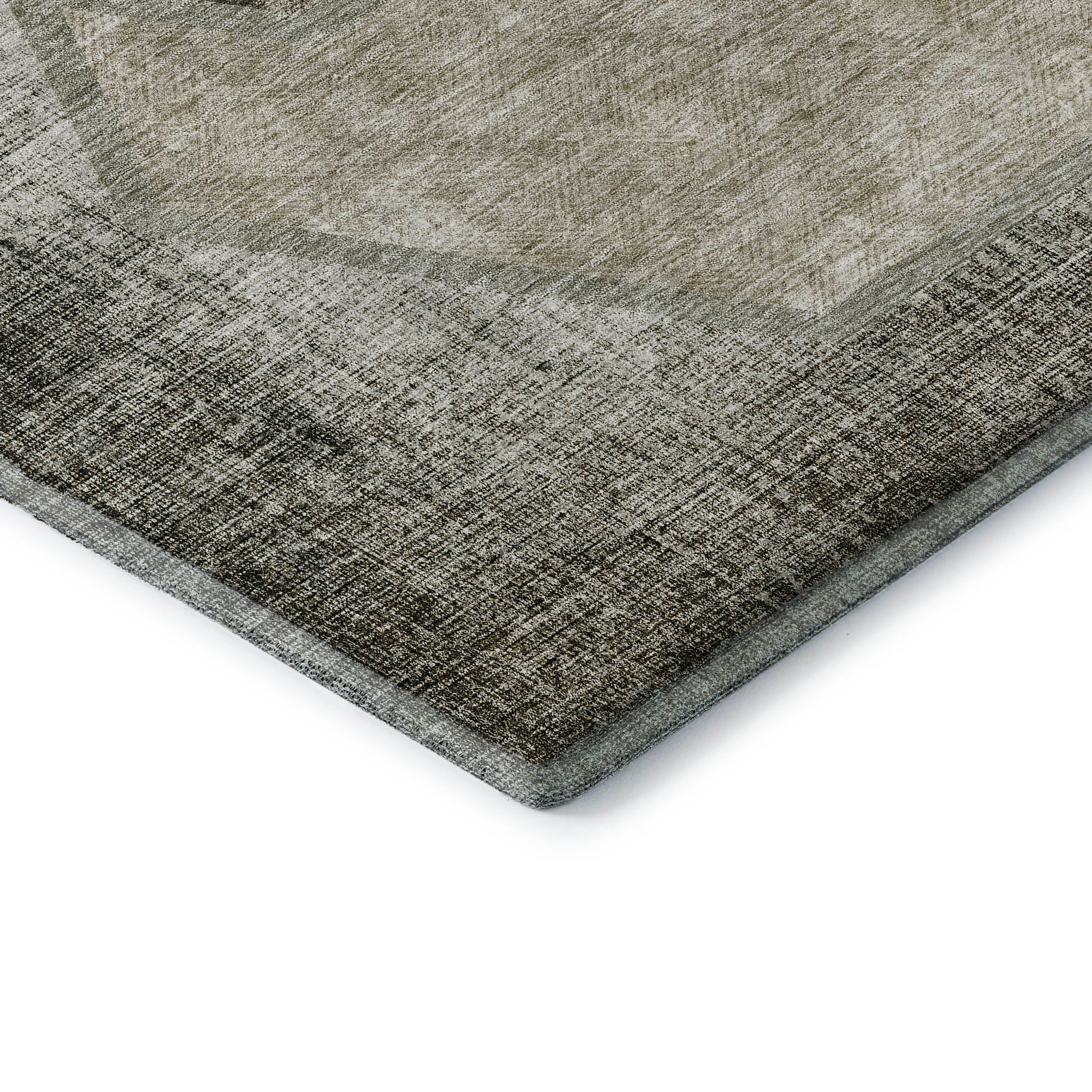 Queenstown Machine Washable Transitional Taupe Brown Rug 1'8" x 2'6" #shape_Rectangle