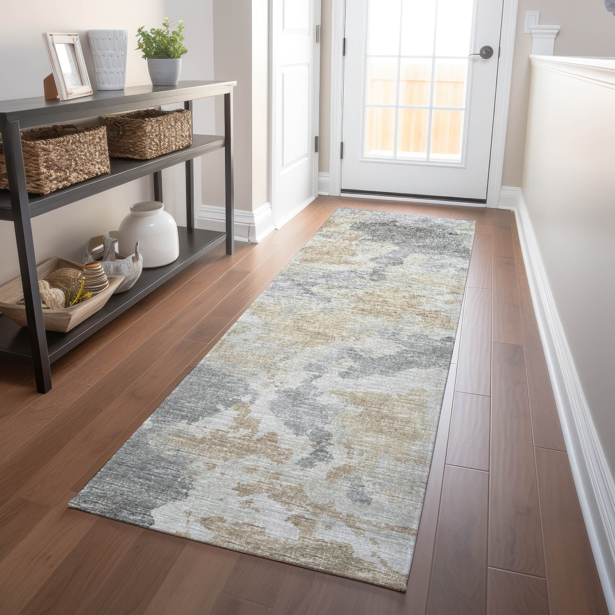 Valletta Machine Washable Transitional Beige Rug 2'3" x 7'6" #shape_Runner