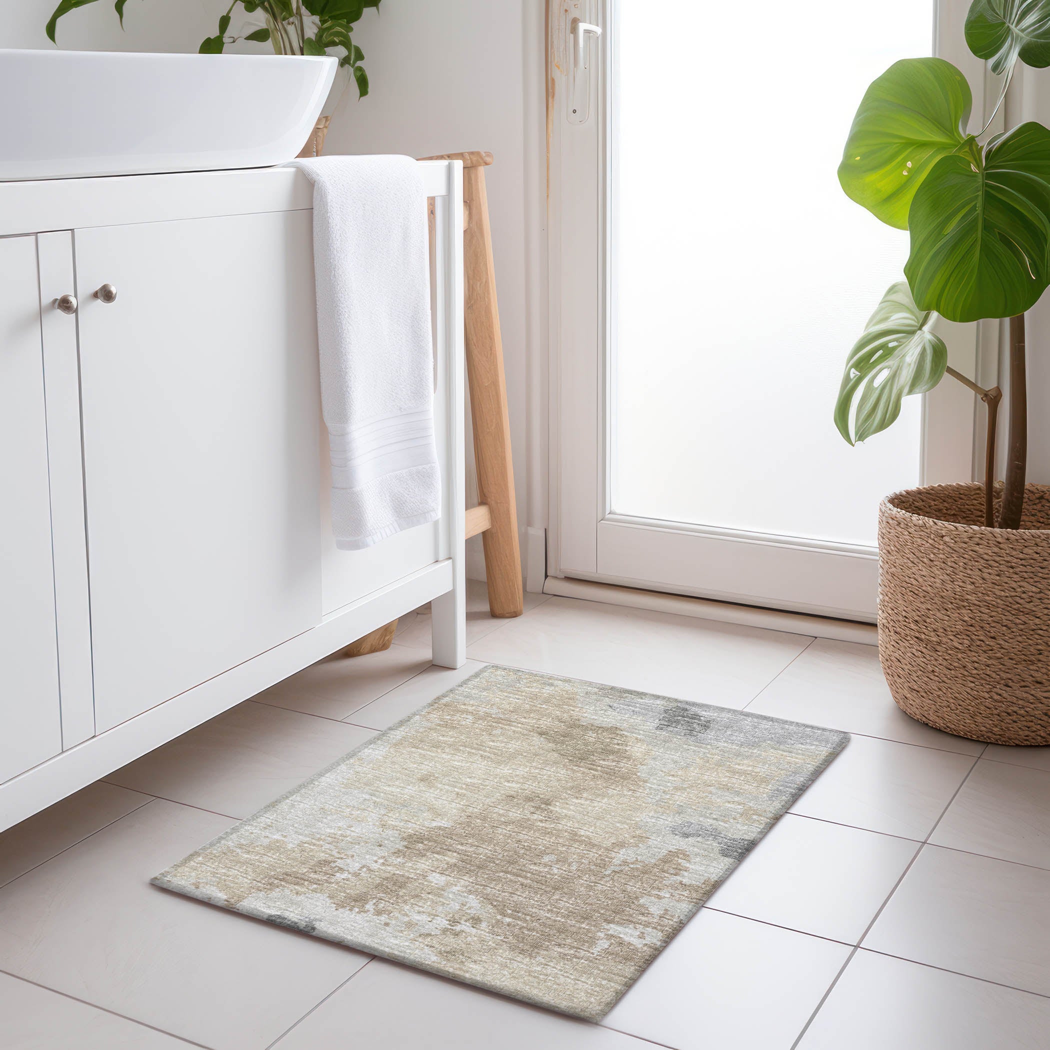 Valletta Machine Washable Transitional Beige Rug 1'8" x 2'6" #shape_Rectangle