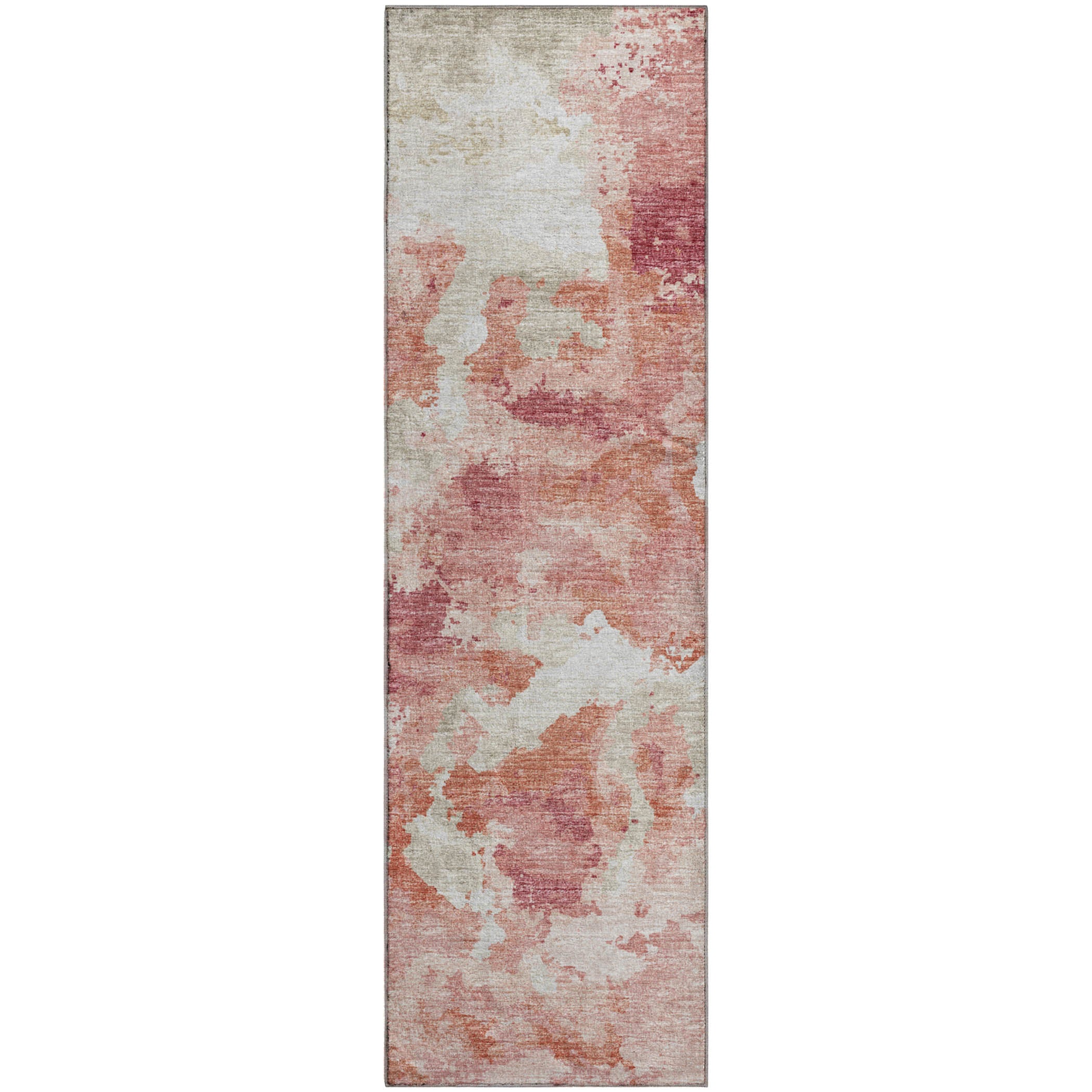 Valletta Machine Washable Transitional Pink Rug 2'3" x 7'6" #shape_Runner