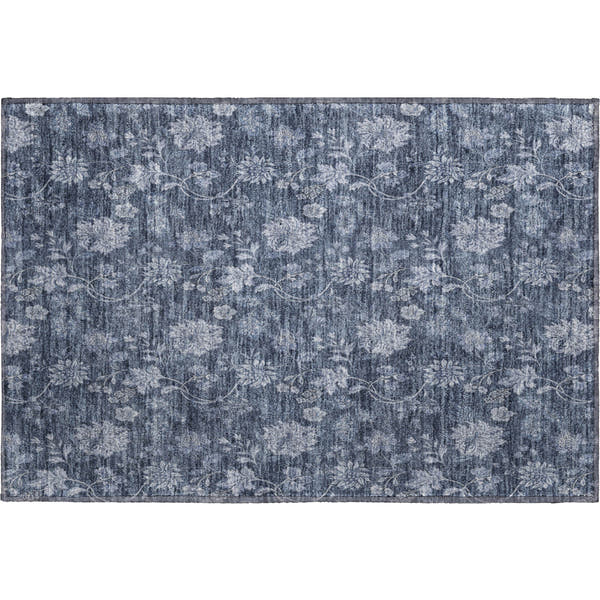 Cartagena Machine Washable Transitional Blue Rug 1'8" x 2'6"