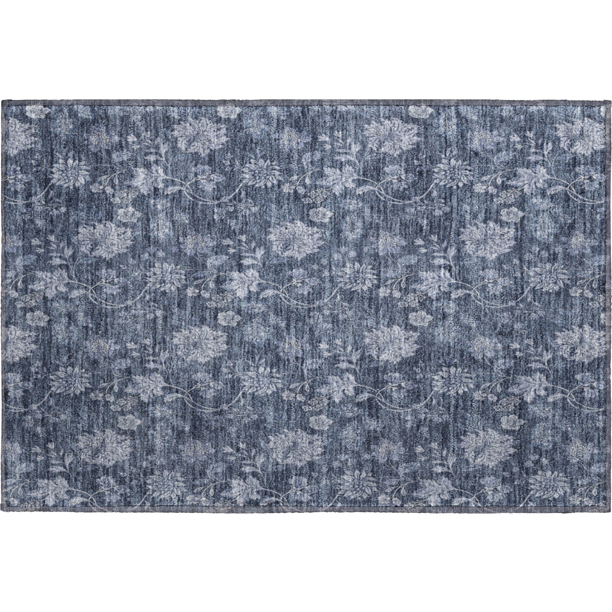 Cartagena Machine Washable Transitional Blue Rug 1'8" x 2'6" #shape_Rectangle