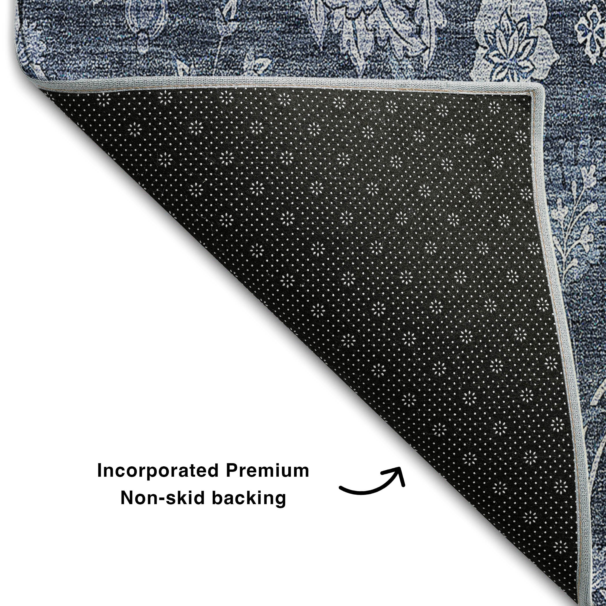 Cartagena Machine Washable Transitional Blue Rug 1'8" x 2'6" #shape_Rectangle