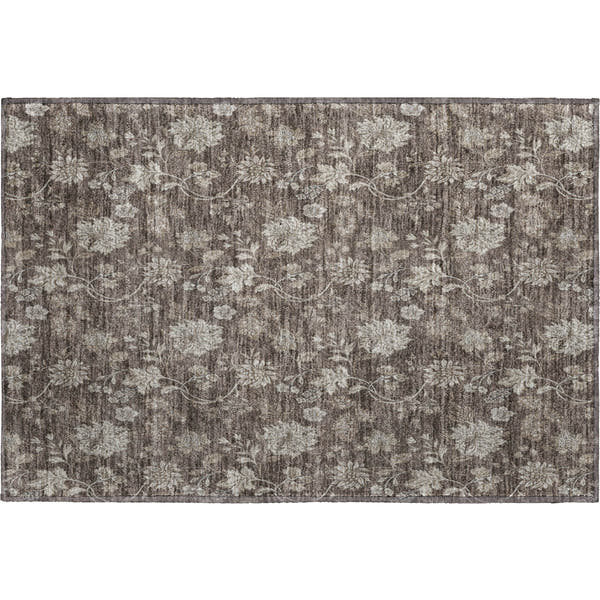 Cartagena Machine Washable Transitional Chocolate Brown Rug 1'8" x 2'6"