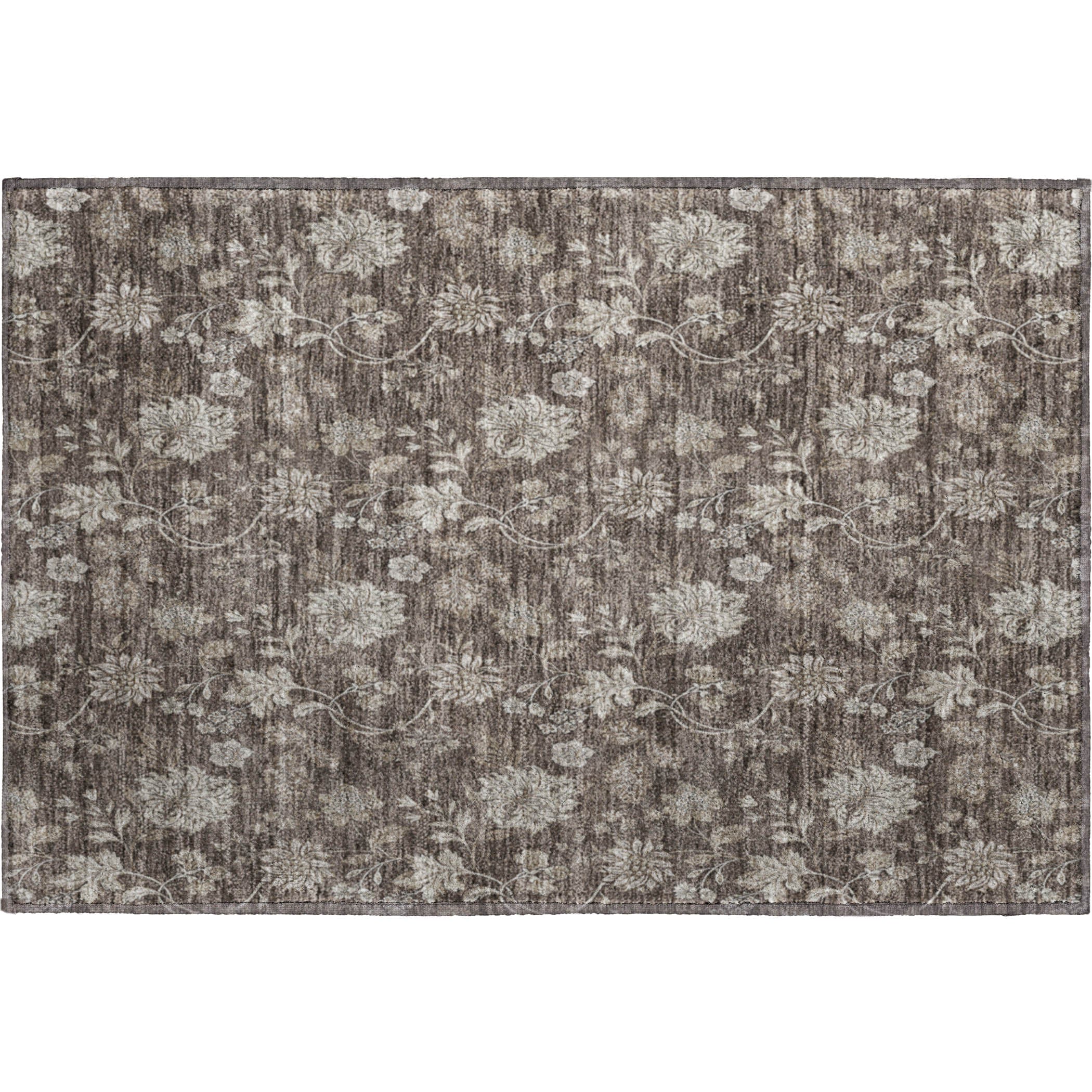 Cartagena Machine Washable Transitional Chocolate Brown Rug 1'8" x 2'6" #shape_Rectangle