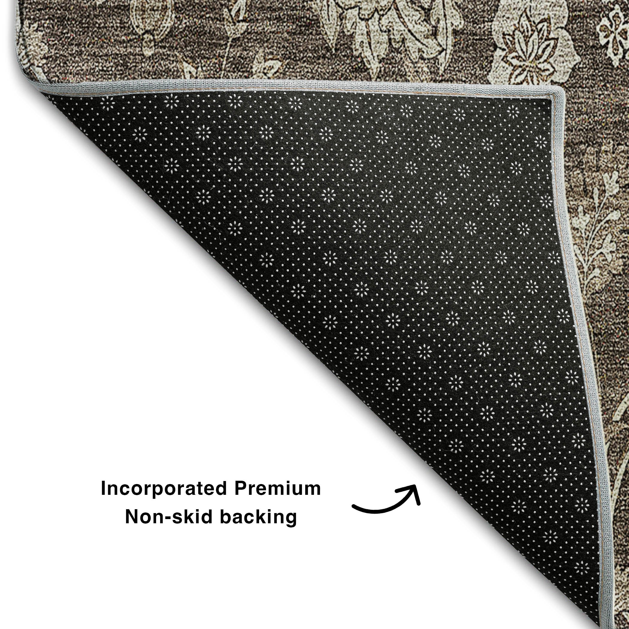 Cartagena Machine Washable Transitional Chocolate Brown Rug 1'8" x 2'6" #shape_Rectangle