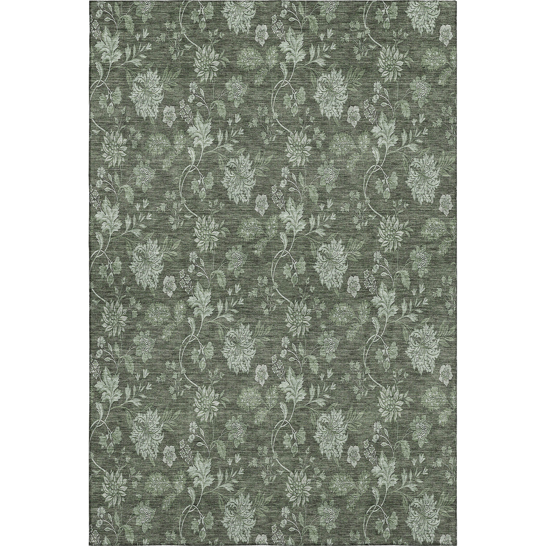 Cartagena Machine Washable Transitional Olive Green Rug 2'6" x 3'10" #shape_Rectangle