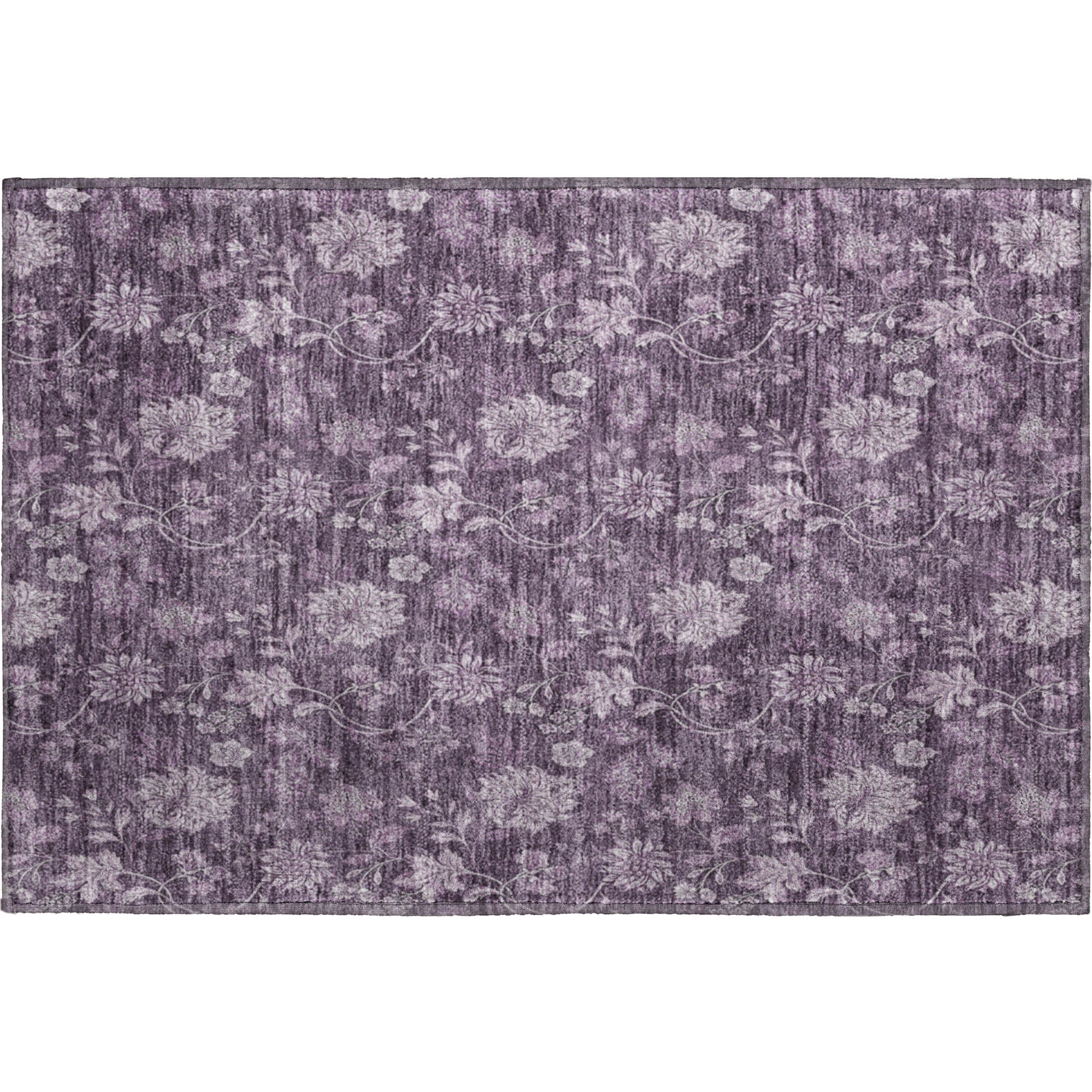 Cartagena Machine Washable Transitional Plum Purple Rug 1'8" x 2'6" #shape_Rectangle