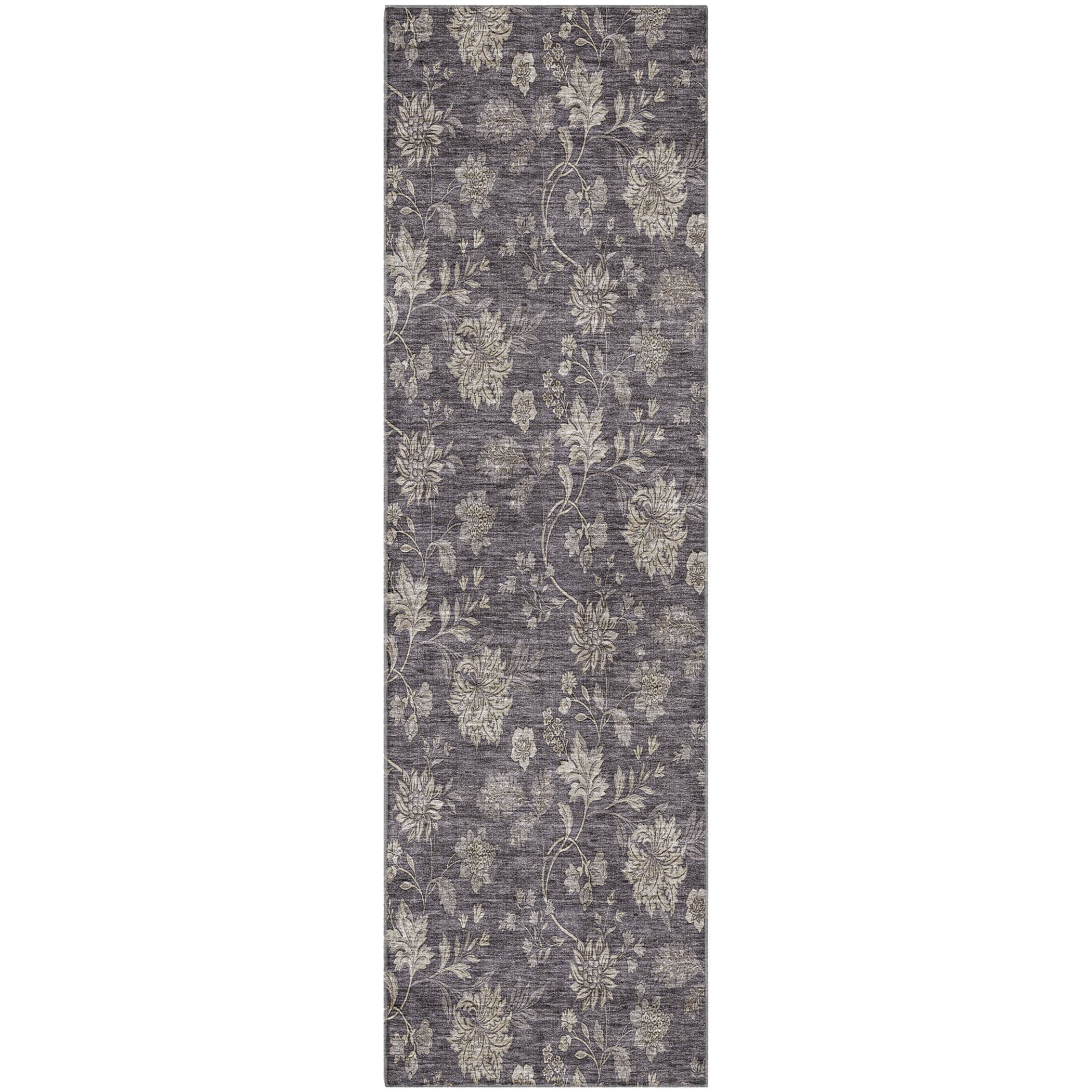 Cartagena Machine Washable Transitional Taupe Brown Rug 2'3" x 7'6" #shape_Runner