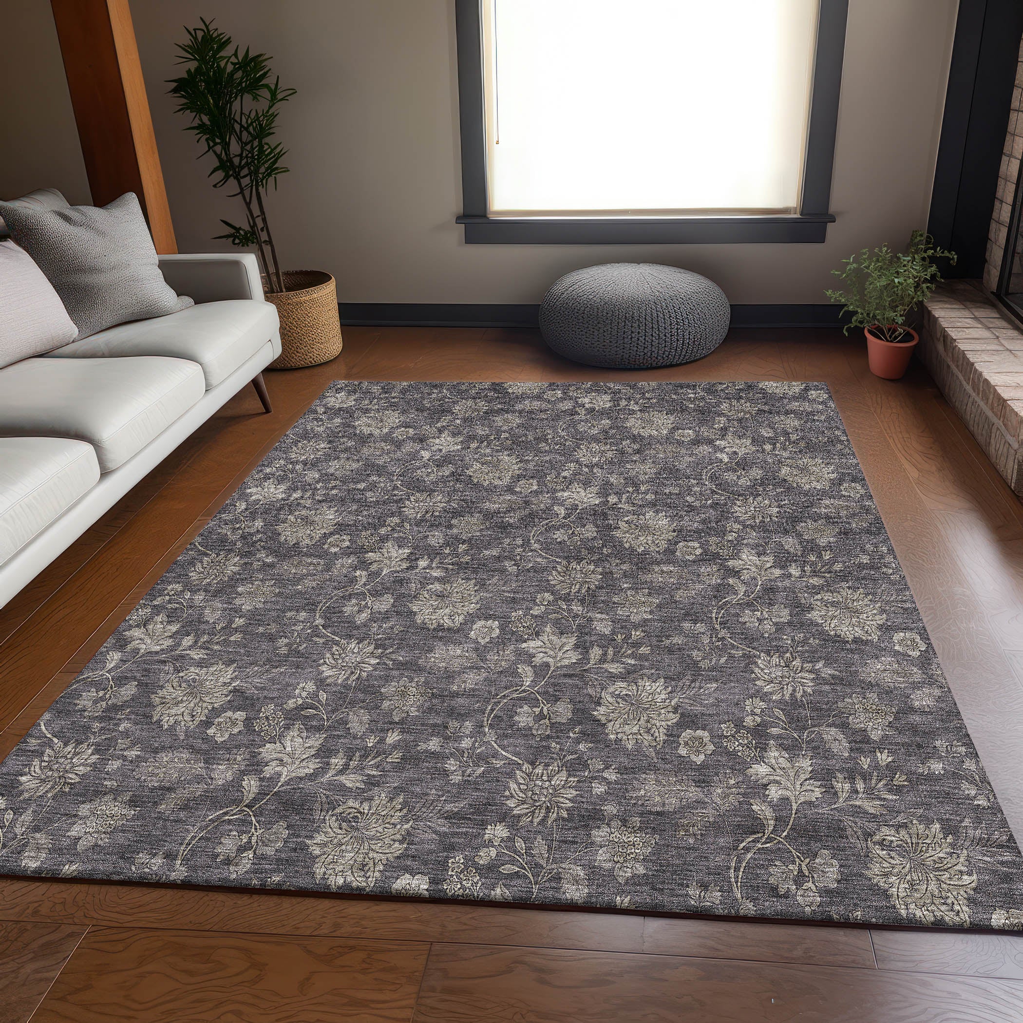 Cartagena Machine Washable Transitional Taupe Brown Rug 2'6" x 3'10" #shape_Rectangle