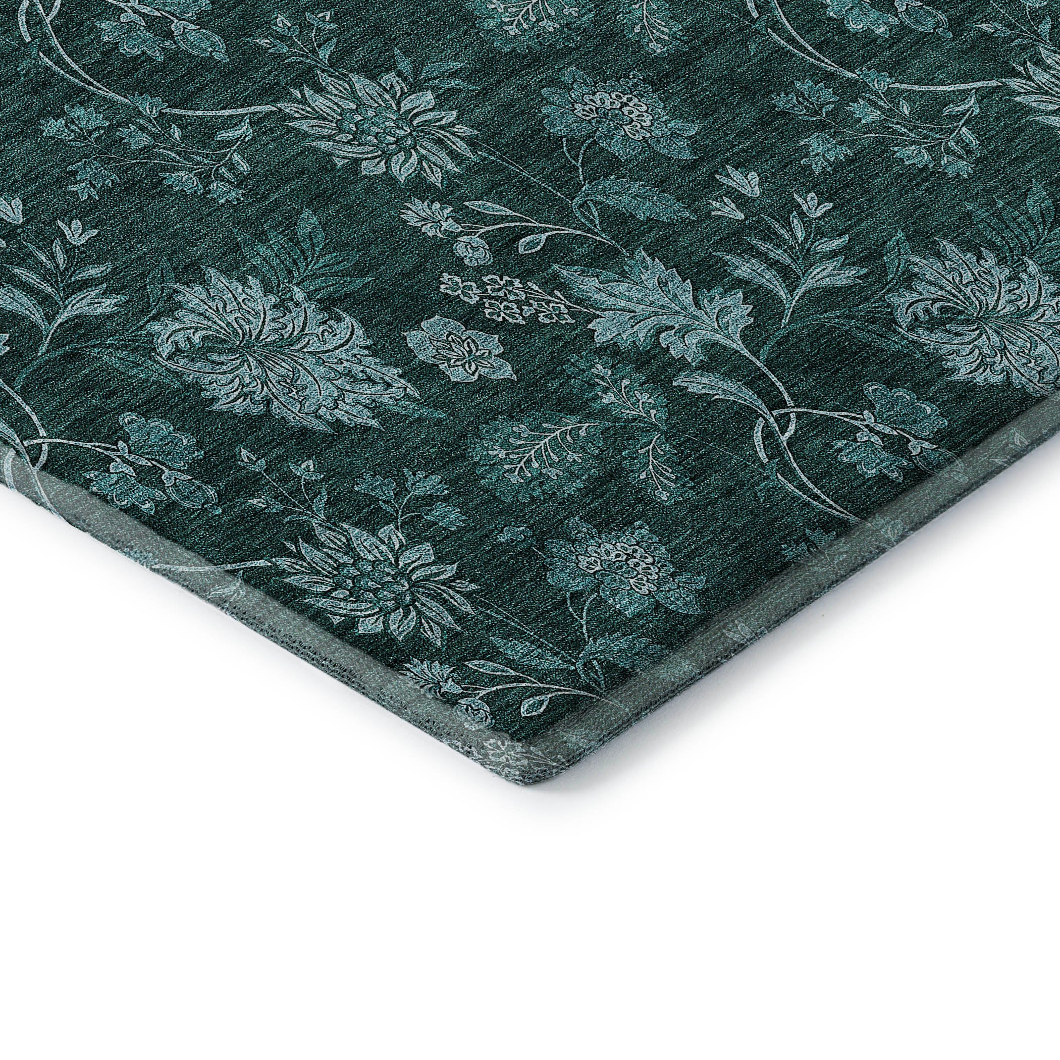 Cartagena Machine Washable Transitional Teal Rug 1'8" x 2'6" #shape_Rectangle