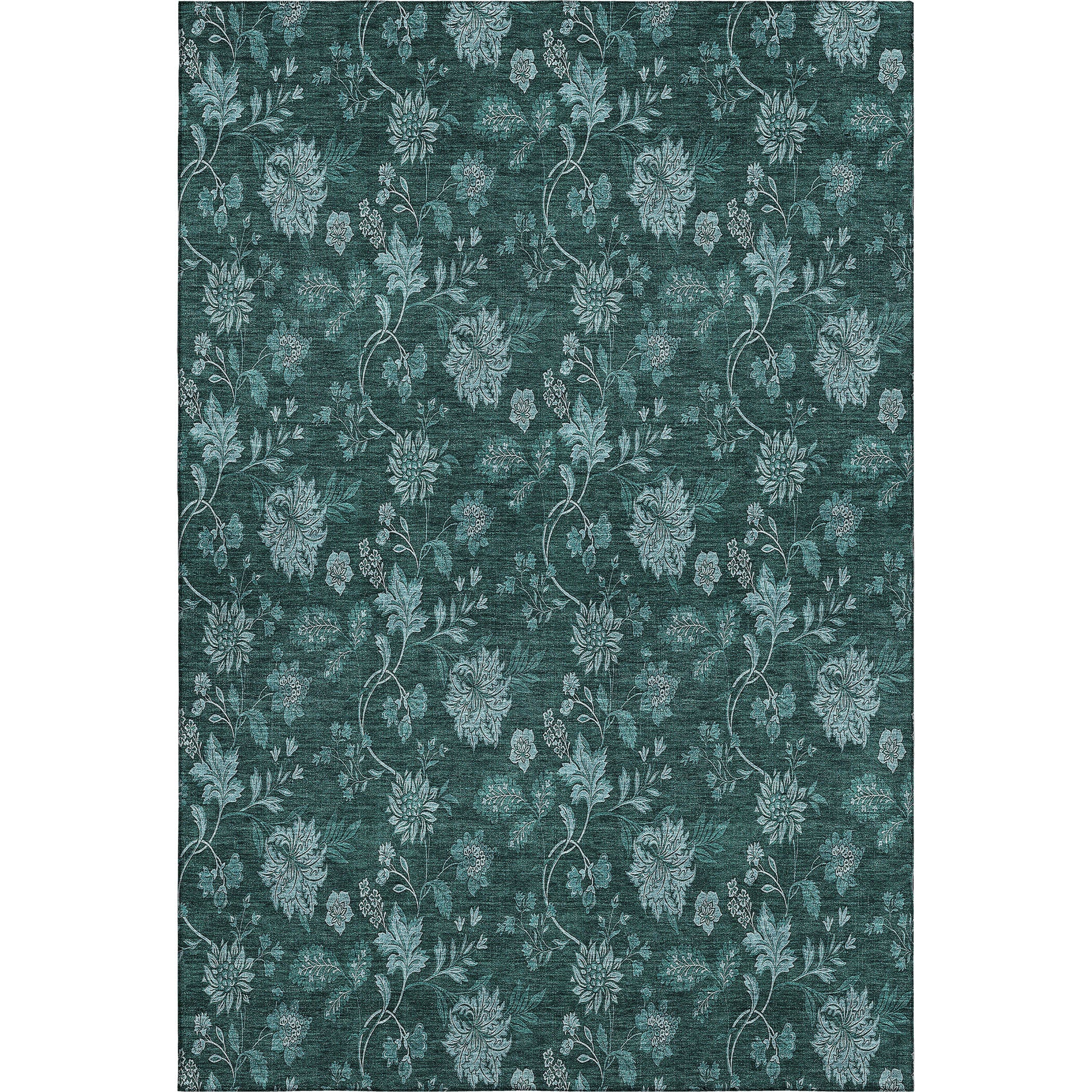 Cartagena Machine Washable Transitional Teal Rug 2'6" x 3'10" #shape_Rectangle