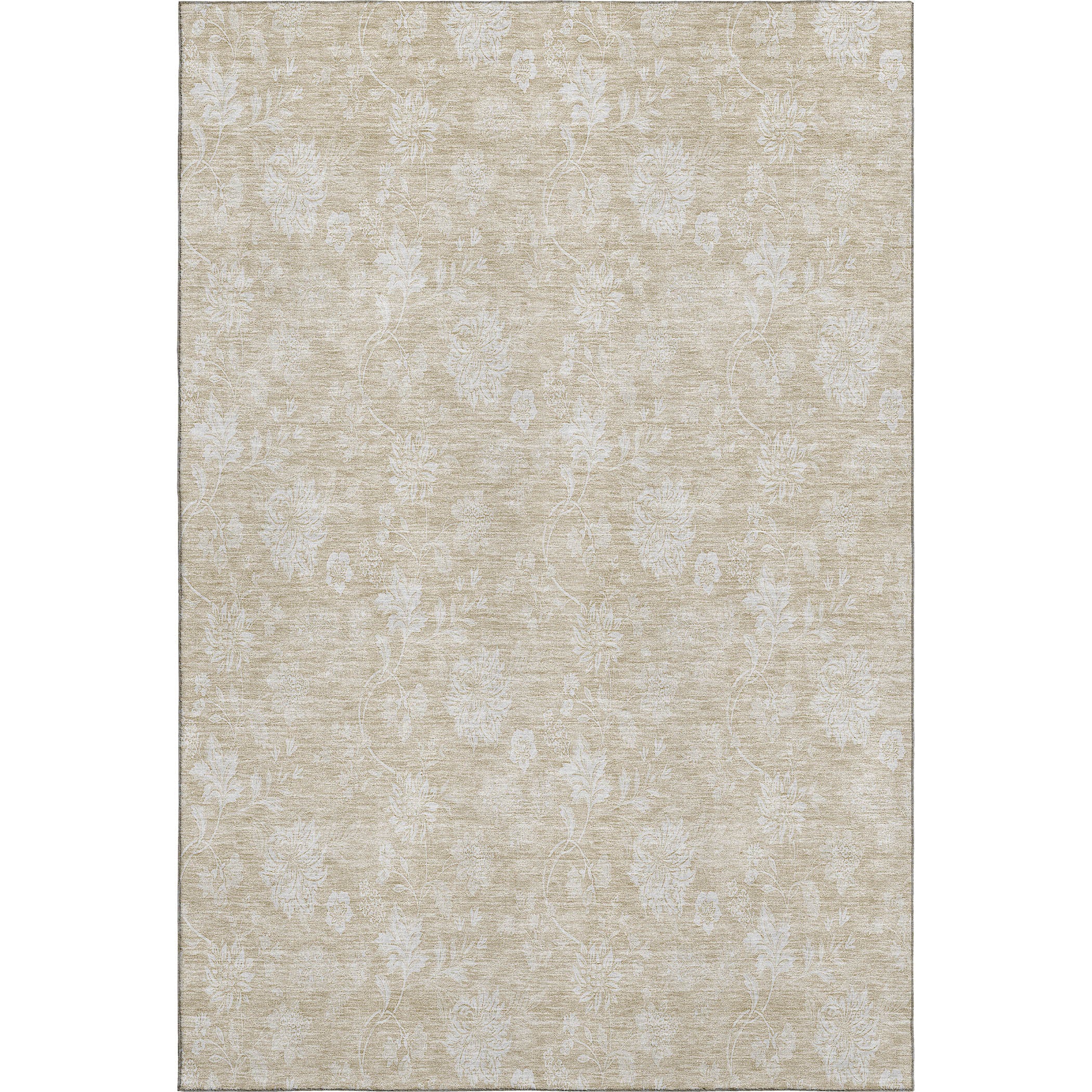 Prague Machine Washable Transitional Beige Brown Rug 2'6" x 3'10" #shape_Rectangle