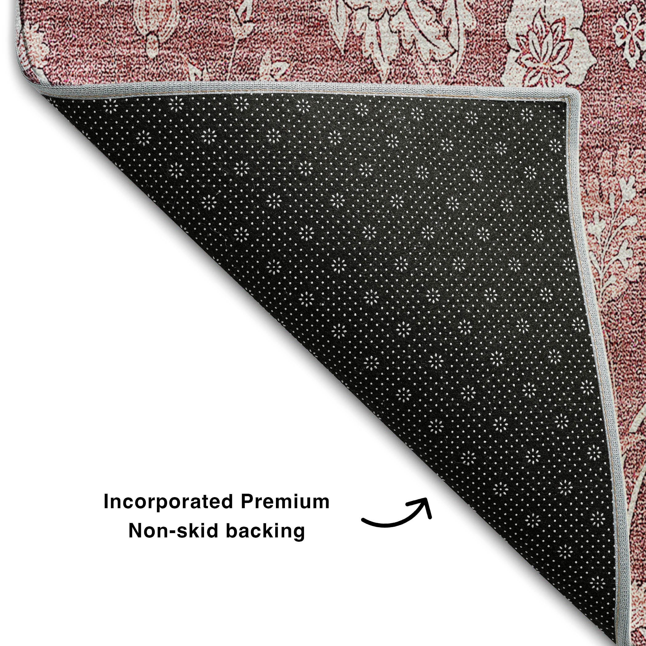 Prague Machine Washable Transitional Blush Pink Rug 1'8" x 2'6" #shape_Rectangle