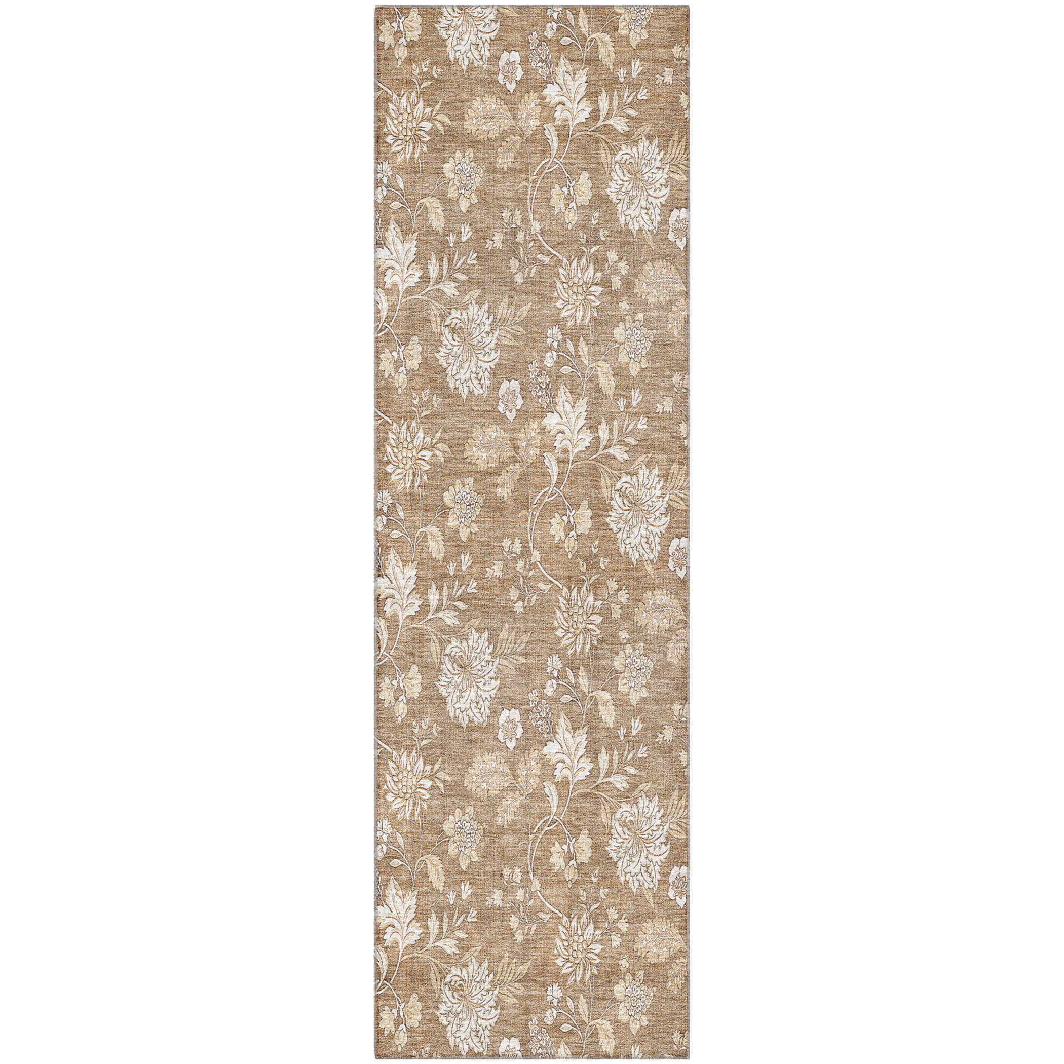 Prague Machine Washable Transitional Copper Orange Rug 2'3" x 7'6" #shape_Runner