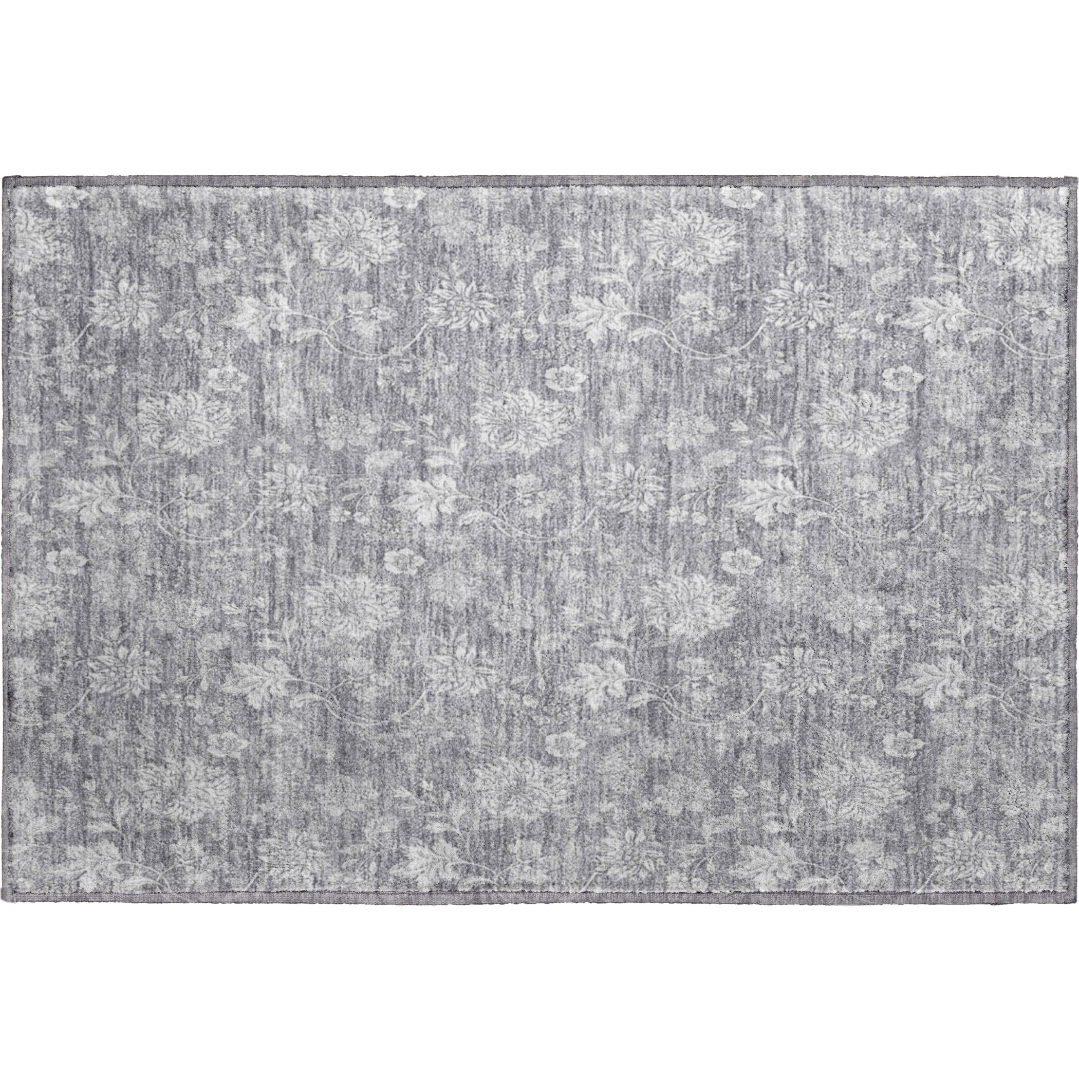 Prague Machine Washable Transitional Gray Rug 1'8" x 2'6" #shape_Rectangle