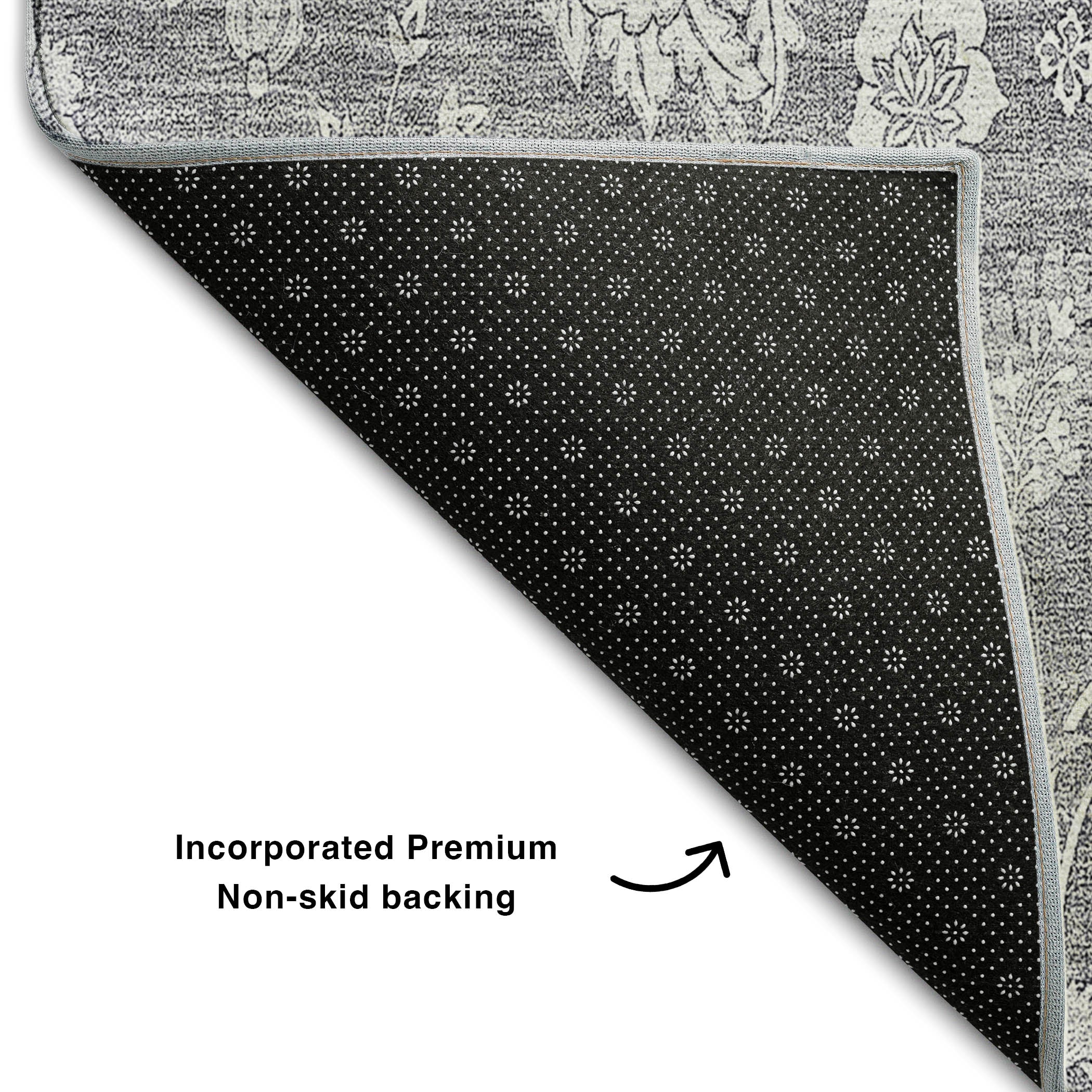 Prague Machine Washable Transitional Gray Rug 1'8" x 2'6" #shape_Rectangle