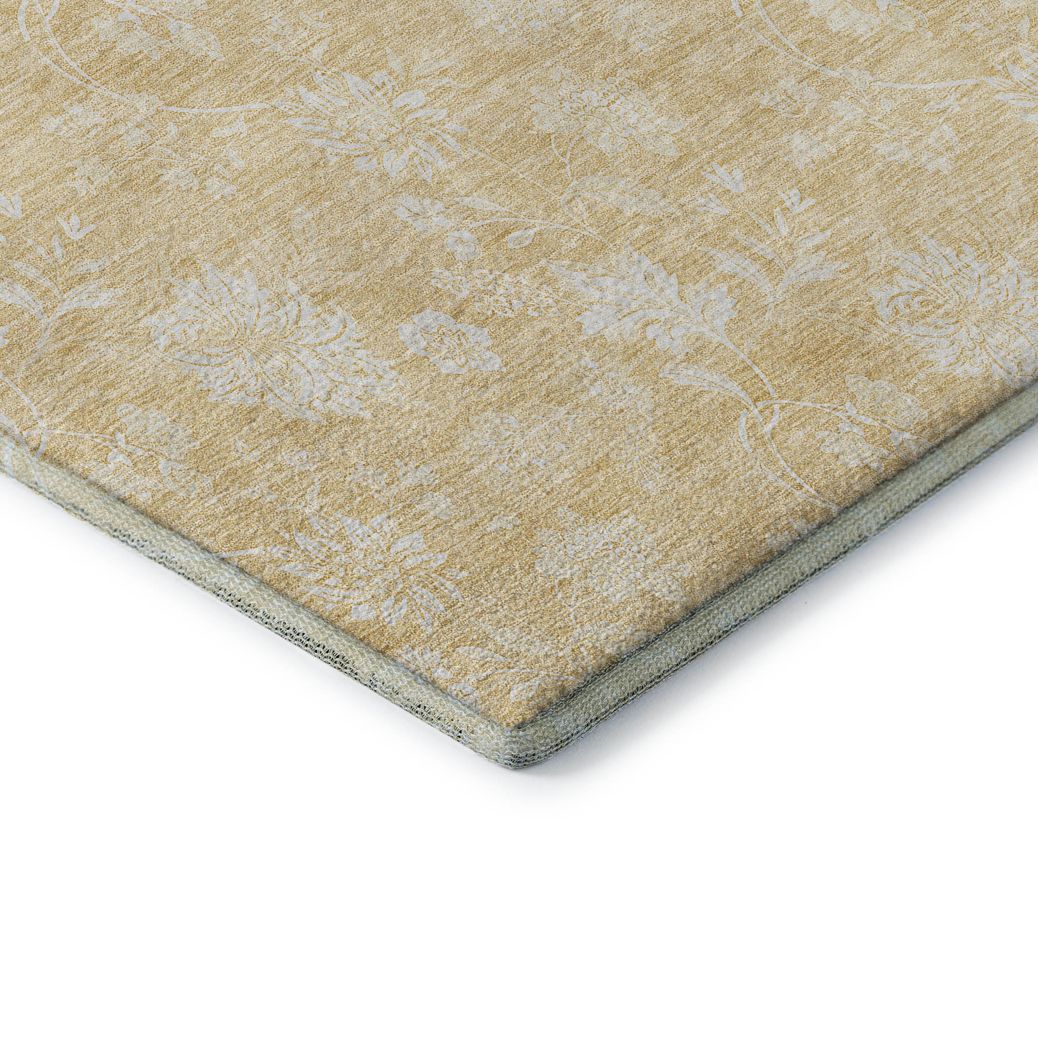Prague Machine Washable Transitional Honey Gold Rug 1'8" x 2'6" #shape_Rectangle