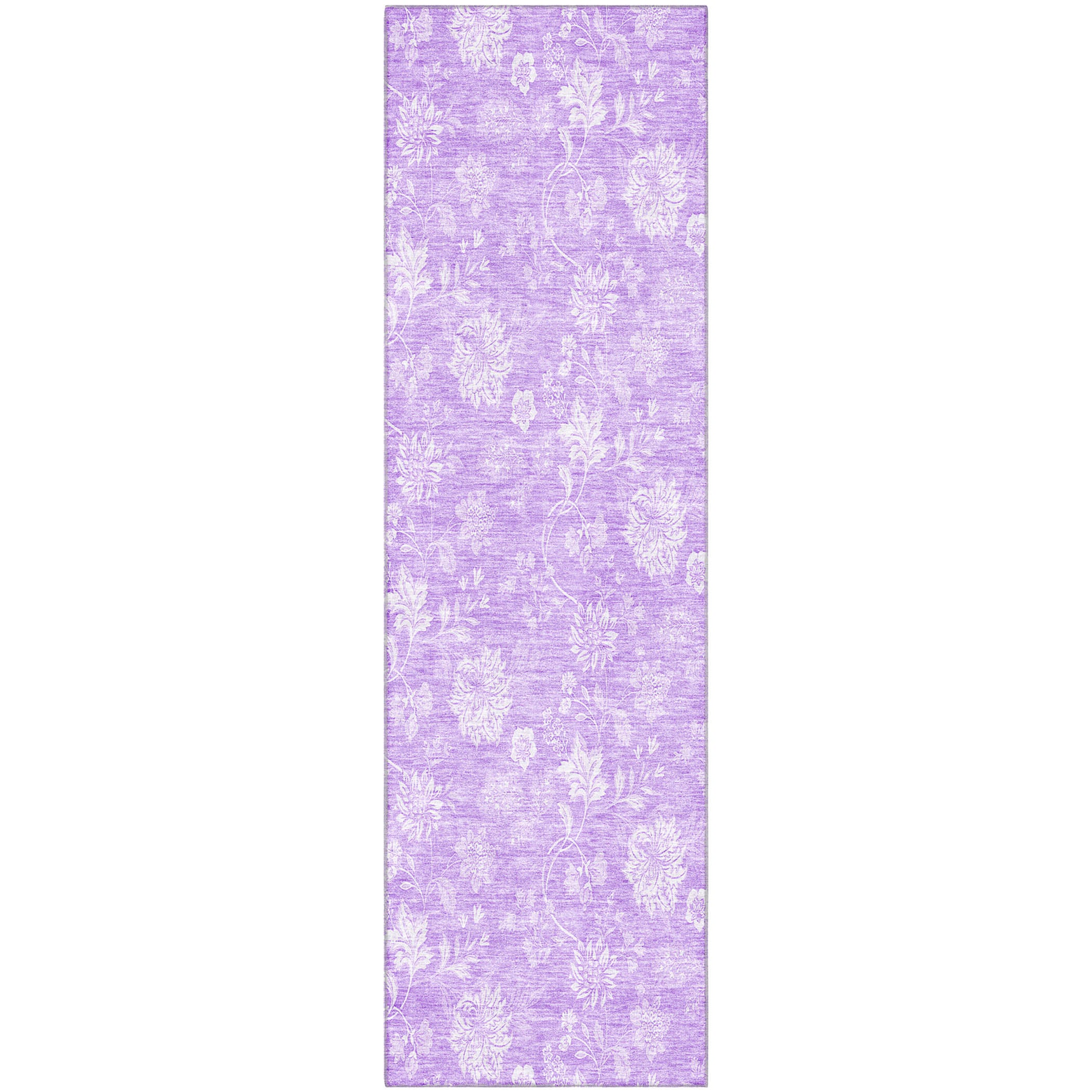Prague Machine Washable Transitional Lilac Purple Rug 2'3" x 7'6" #shape_Runner