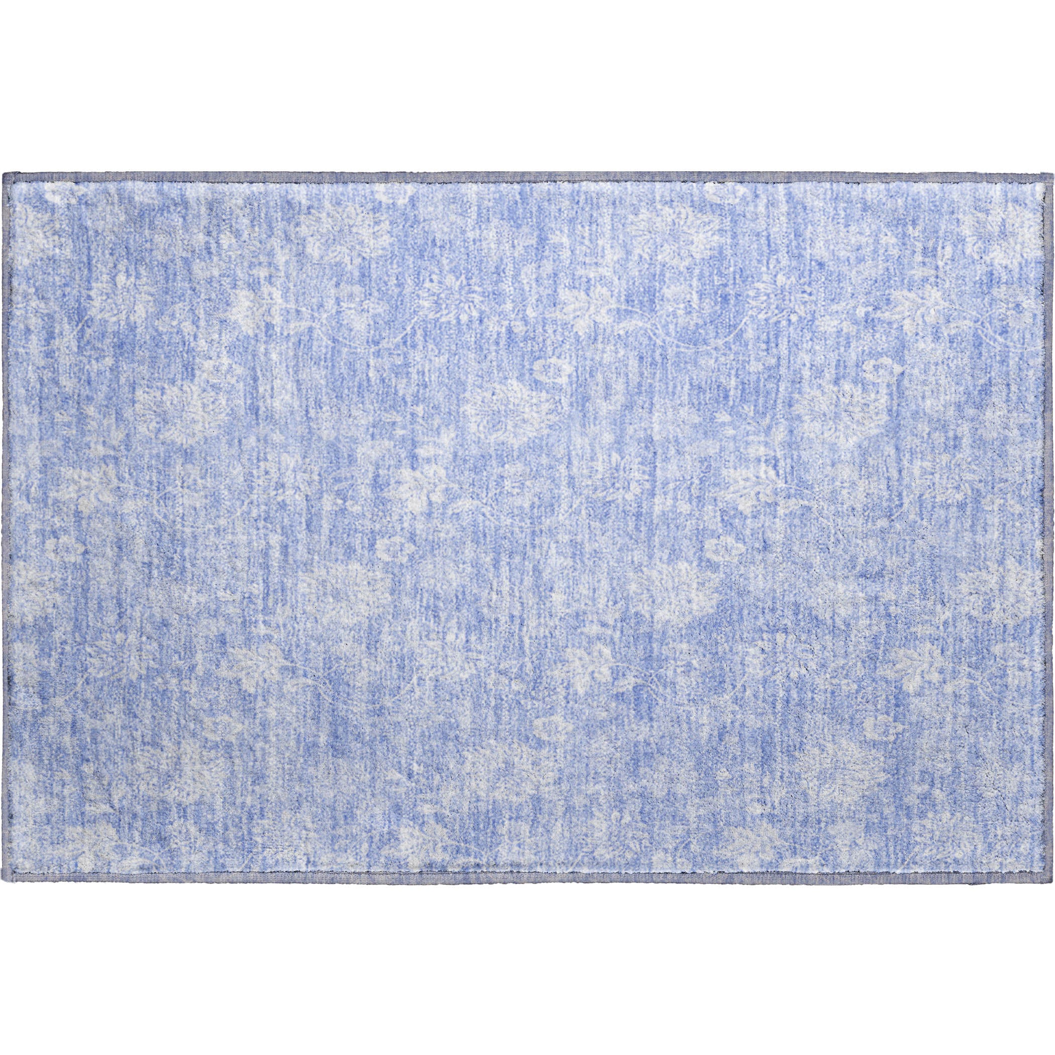 Prague Machine Washable Transitional Sky Blue Rug 1'8" x 2'6" #shape_Rectangle
