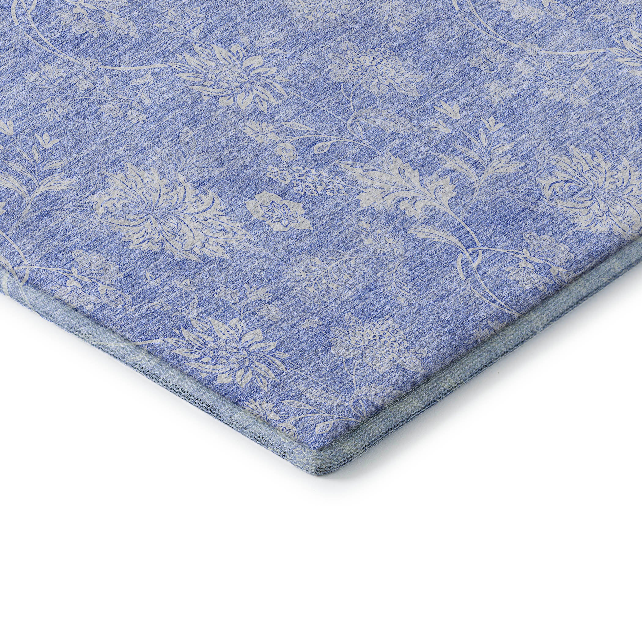 Prague Machine Washable Transitional Sky Blue Rug 1'8" x 2'6" #shape_Rectangle