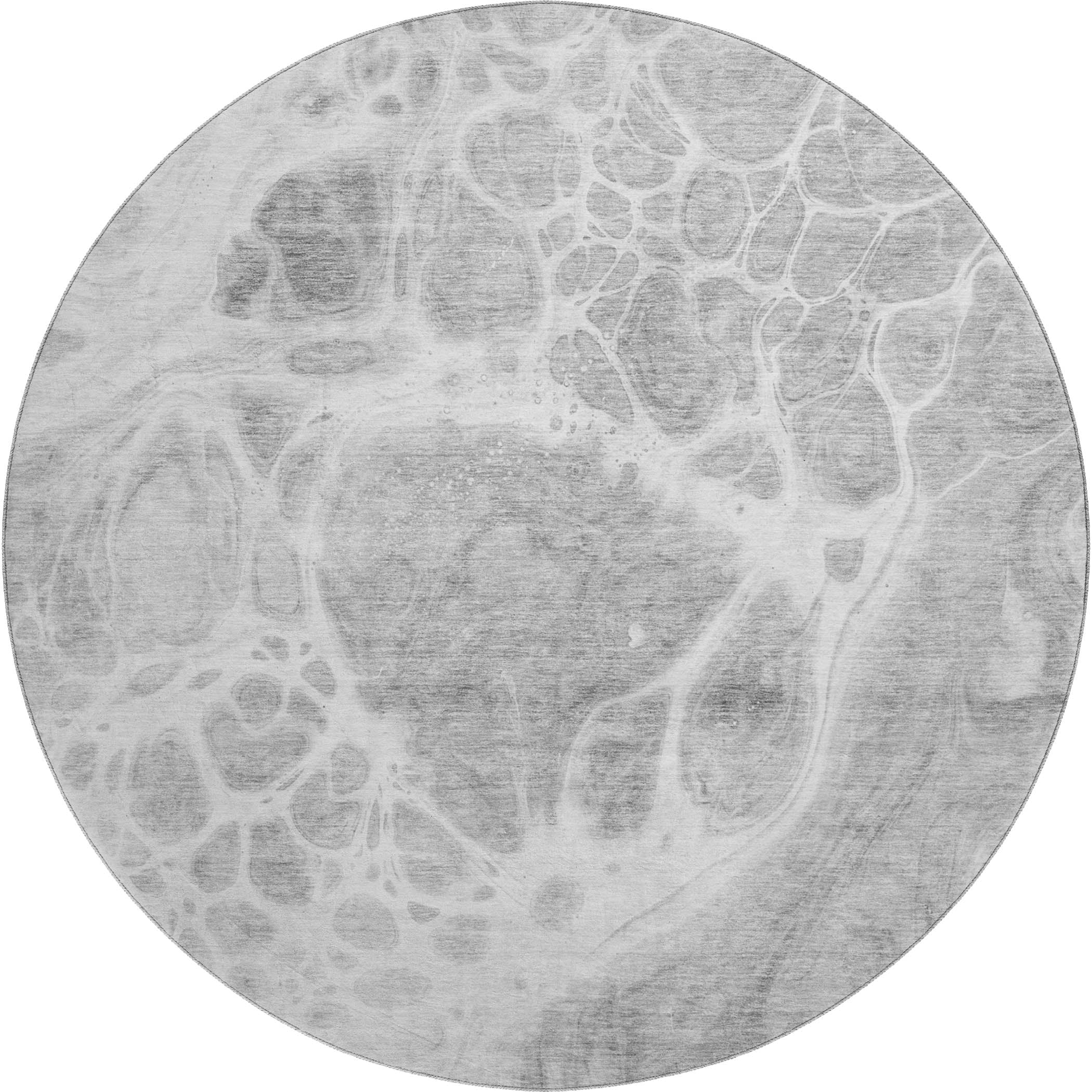 Cusco Machine Washable Transitional Gray Rug 8' x 8' #shape_Round