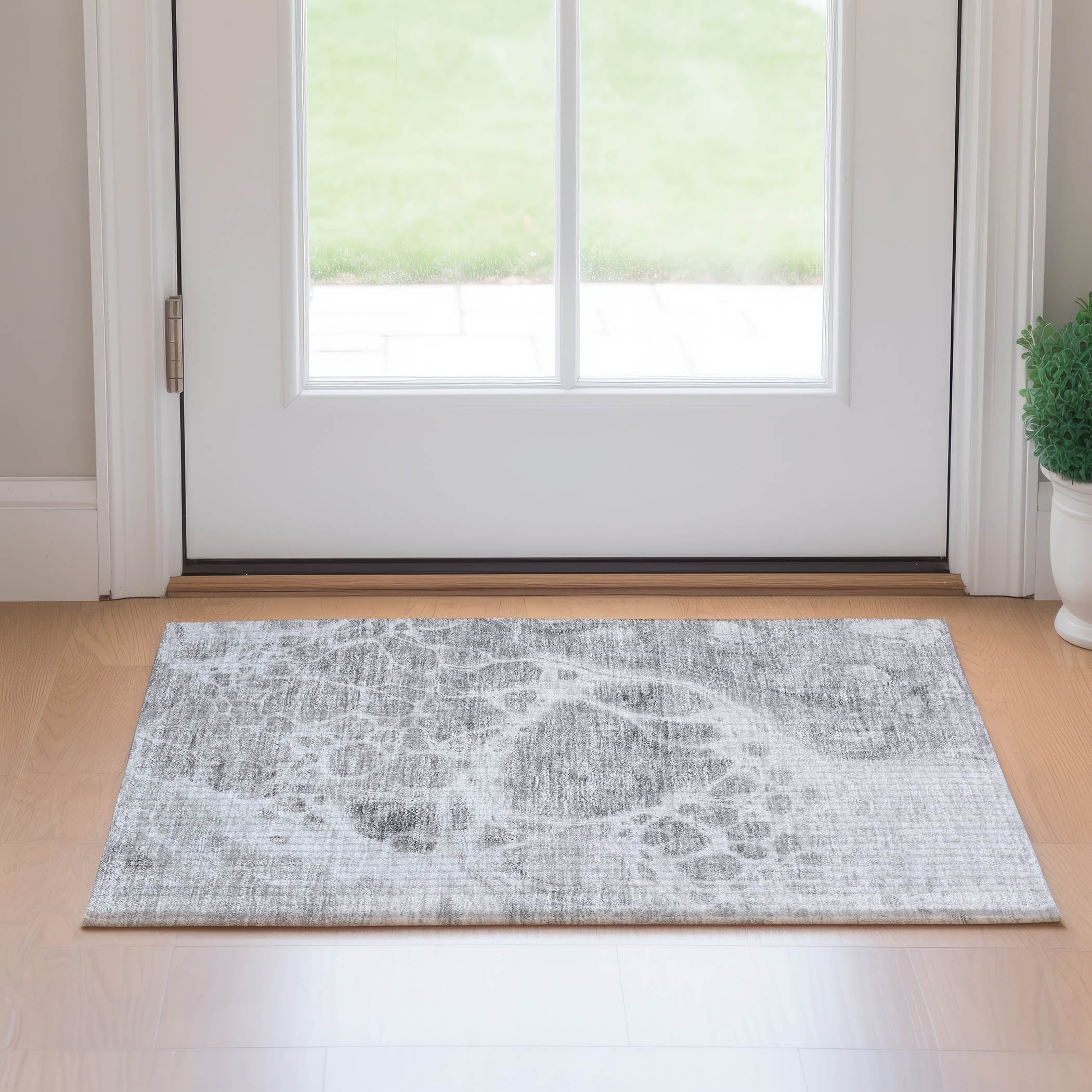 Cusco Machine Washable Transitional Gray Rug 1'8" x 2'6" #shape_Rectangle