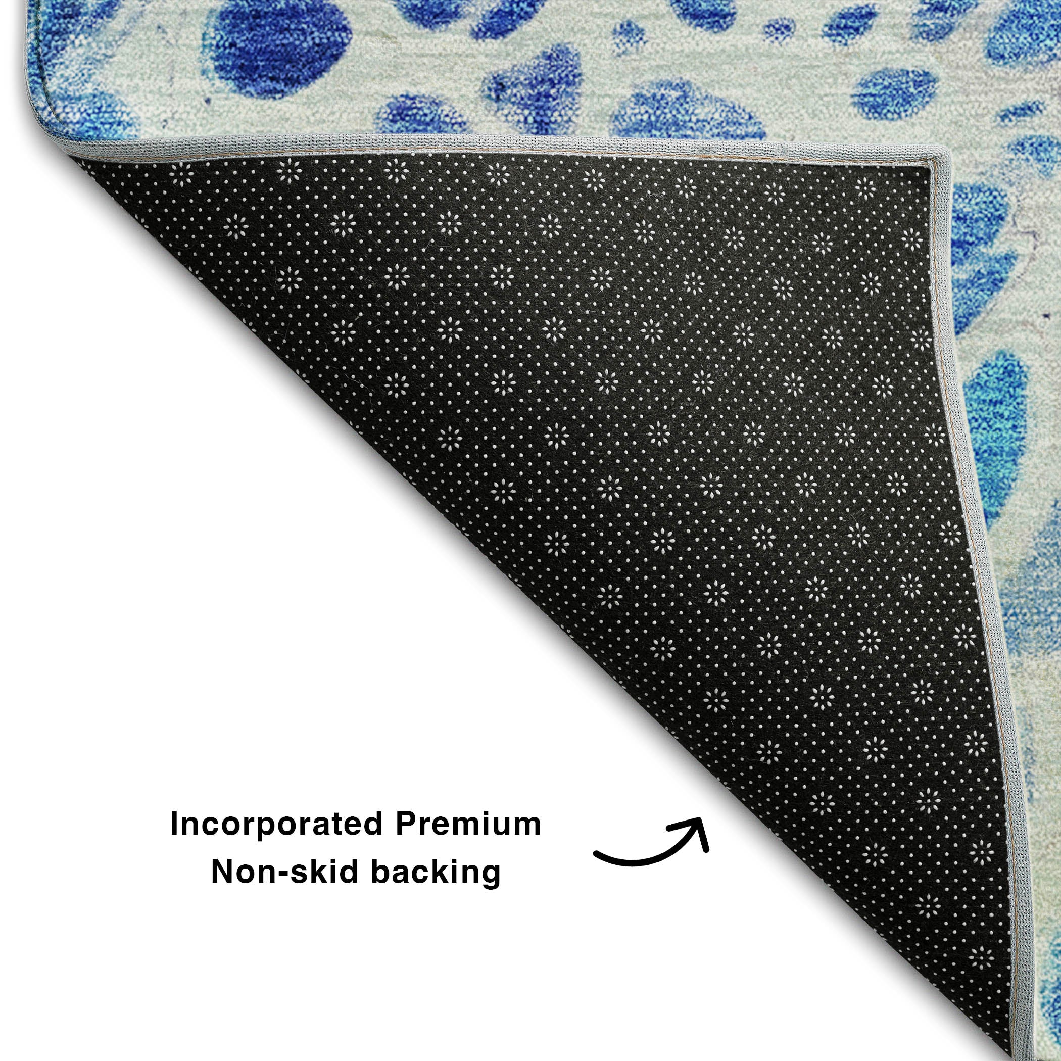 Cusco Machine Washable Transitional Navy Blue Rug 1'8" x 2'6" #shape_Rectangle