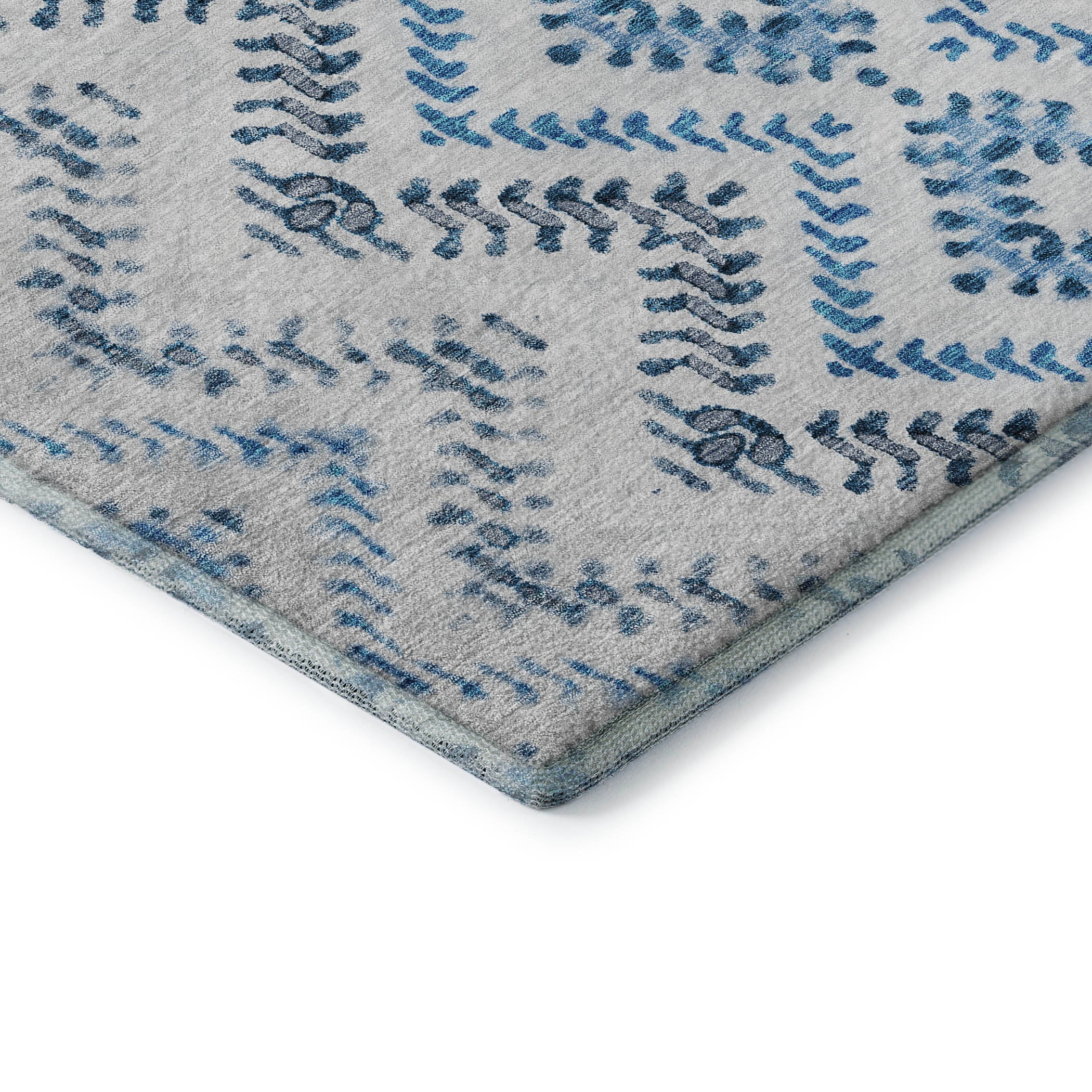 Rome Machine Washable Transitional Blue Rug 1'8" x 2'6" #shape_Rectangle