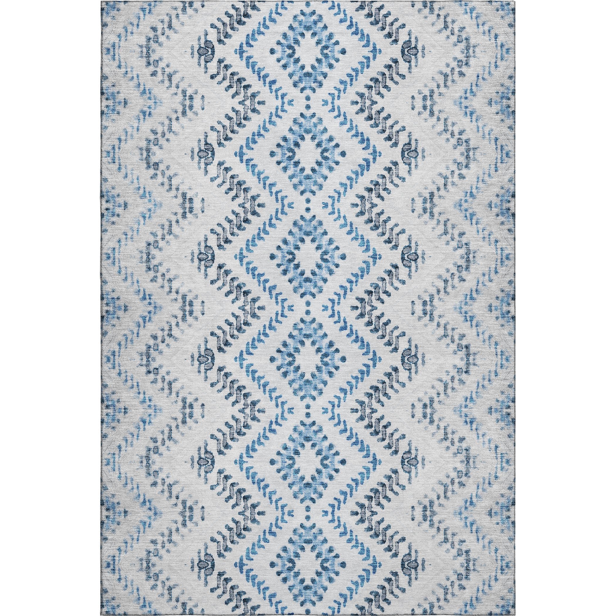 Rome Machine Washable Transitional Blue Rug 2'6" x 3'10" #shape_Rectangle