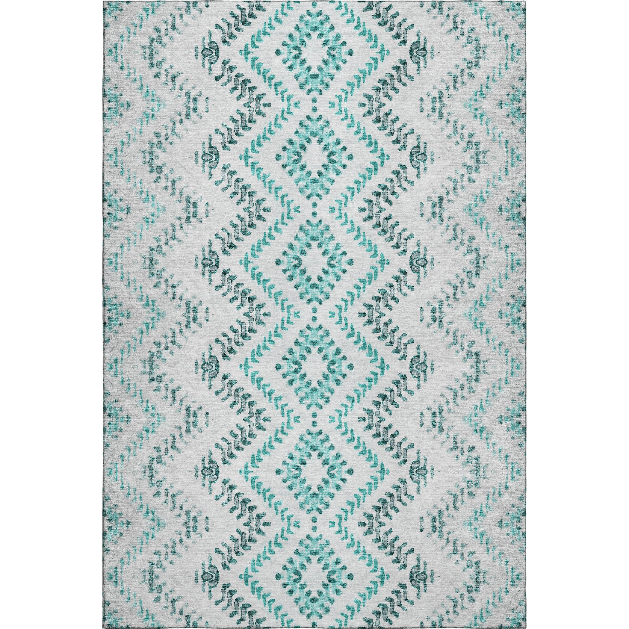 Rome Machine Washable Transitional Teal Rug 2'6" x 3'10" #shape_Rectangle