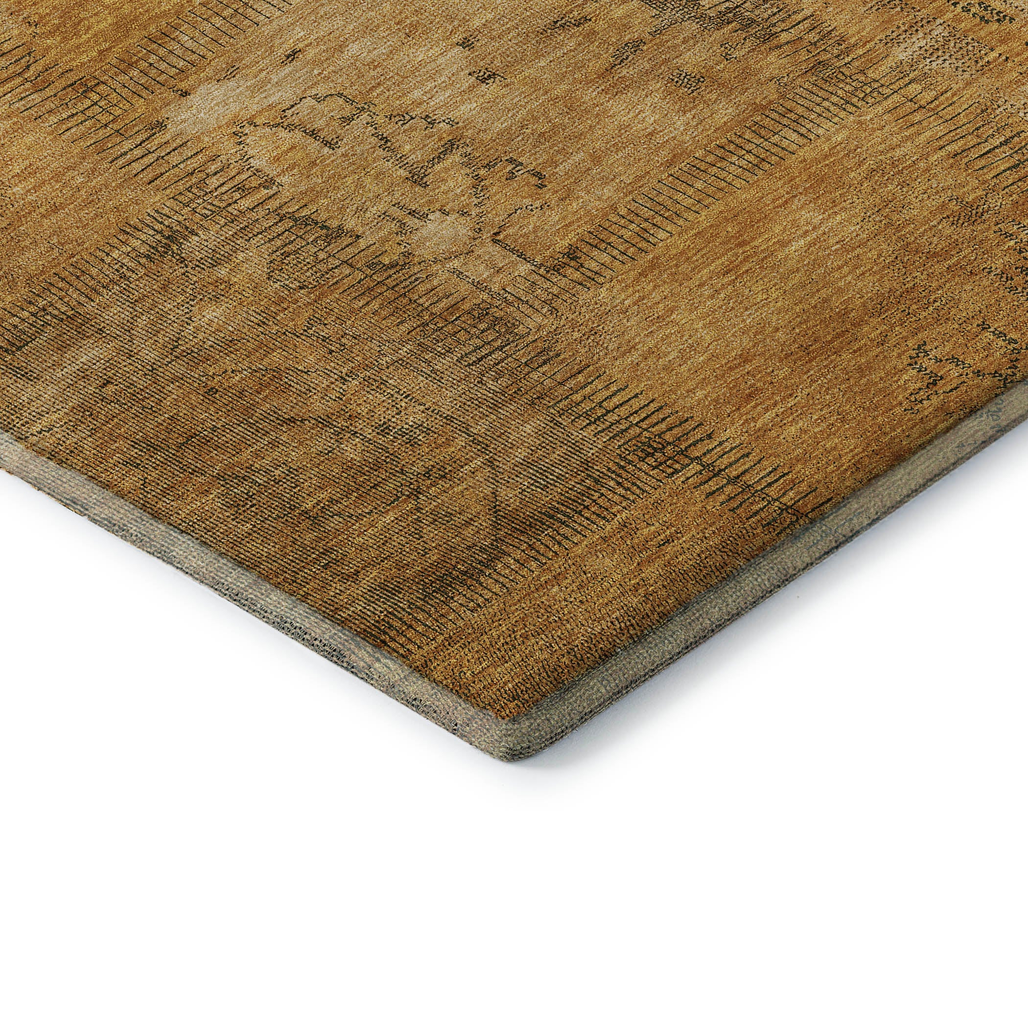 Lisbon Machine Washable Transitional Copper Orange Rug 1'8" x 2'6" #shape_Rectangle