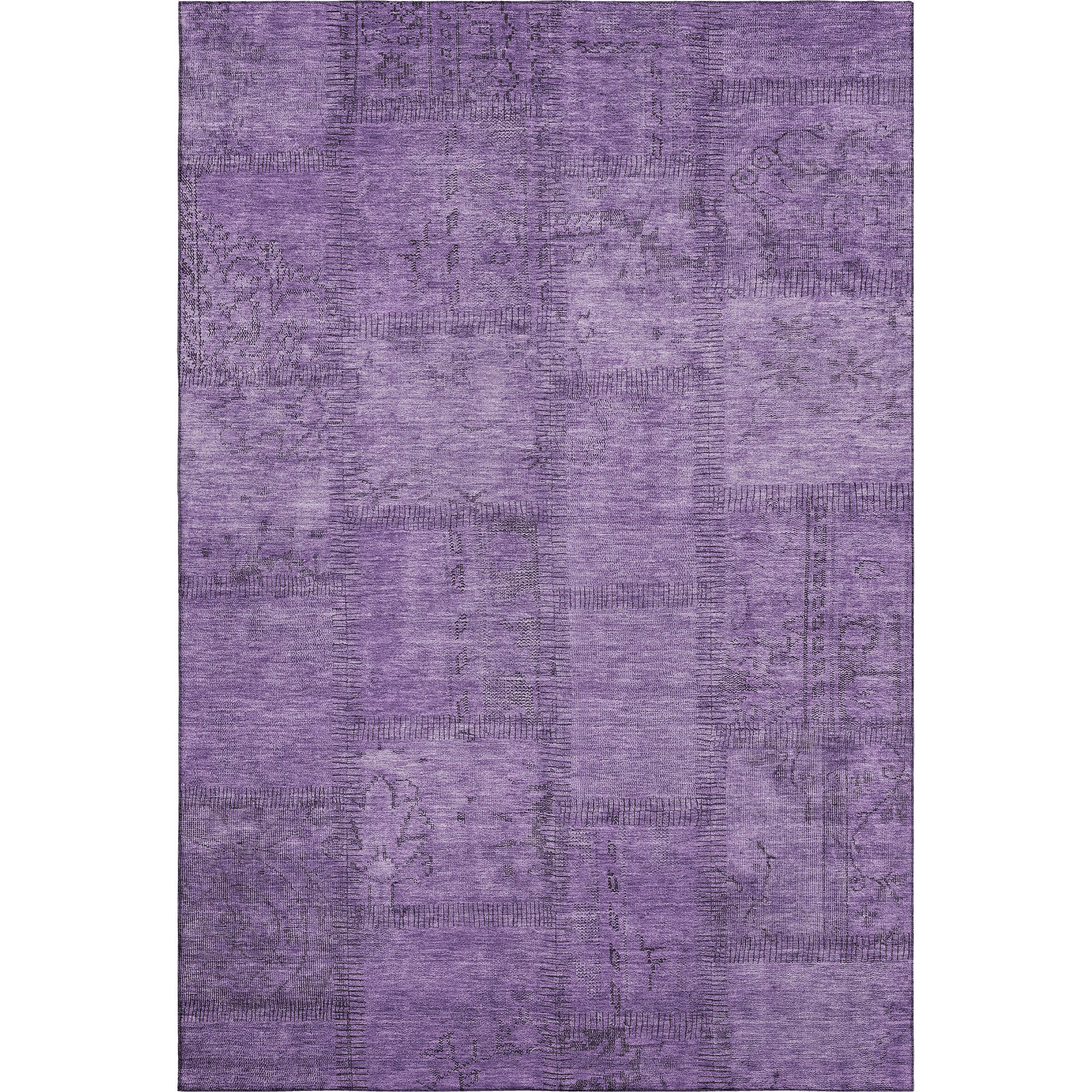 Lisbon Machine Washable Transitional Purple Rug 2'6" x 3'10" #shape_Rectangle