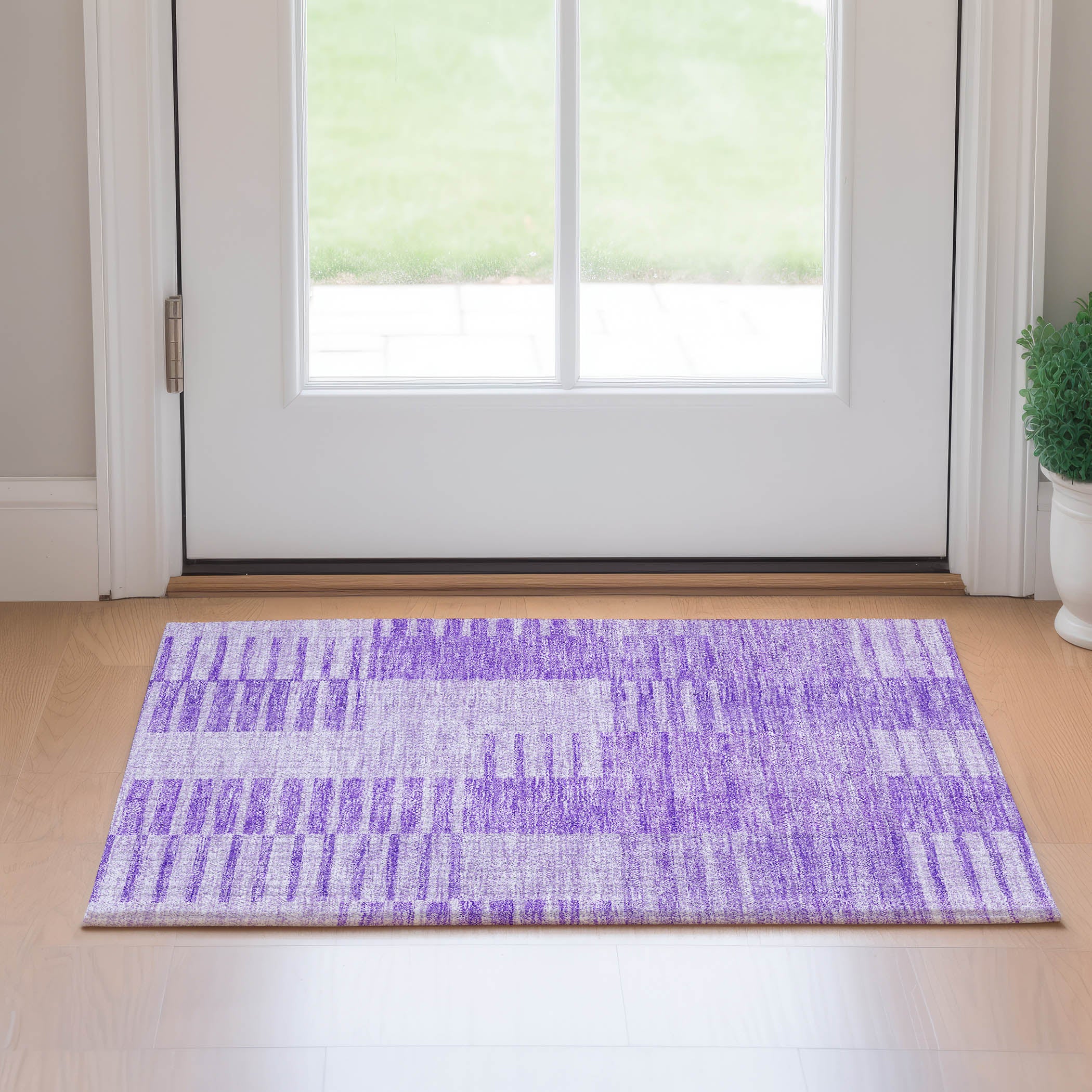 Bangkok Machine Washable Transitional Lavender Purple Rug 1'8" x 2'6" #shape_Rectangle