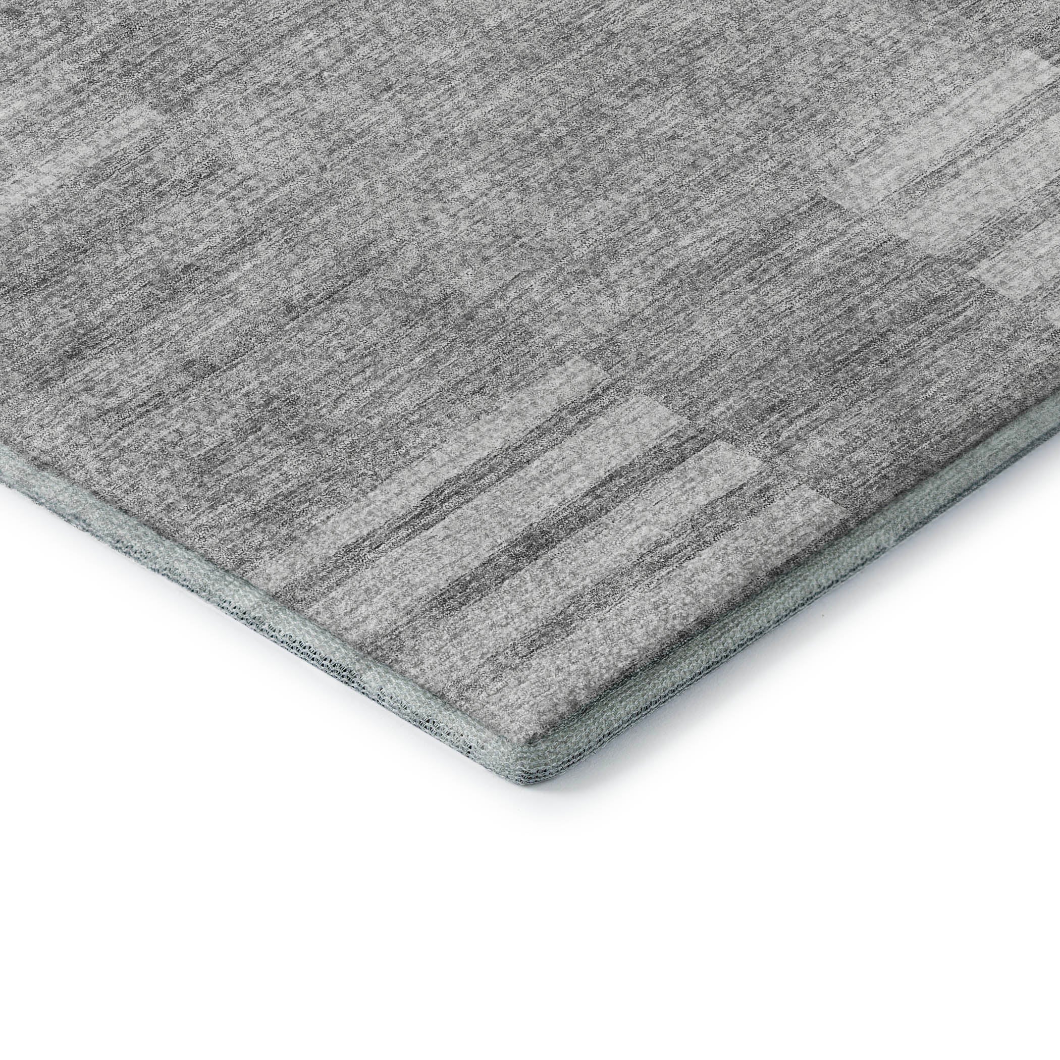 Bangkok Machine Washable Transitional Silver Gray Rug 1'8" x 2'6" #shape_Rectangle