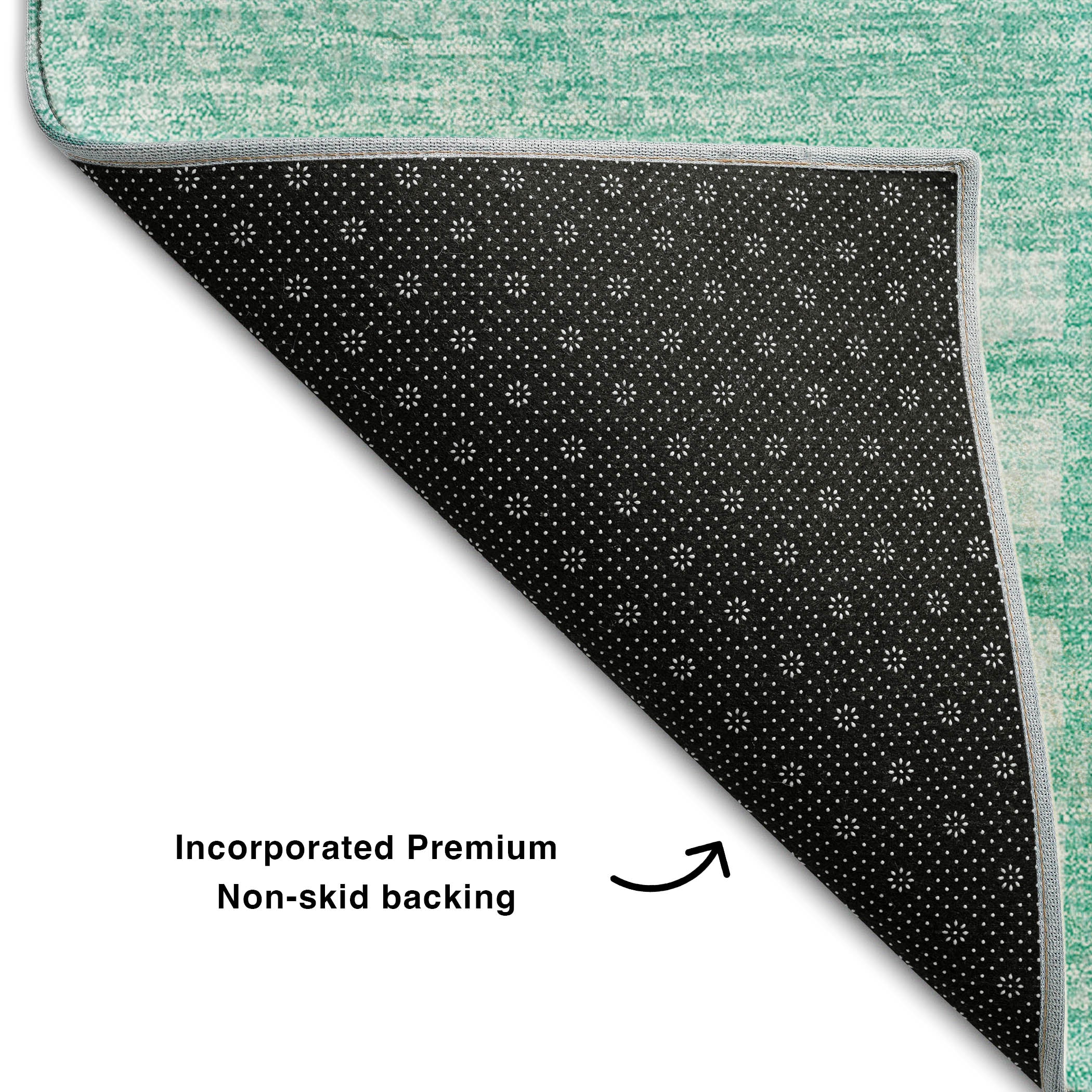 Bangkok Machine Washable Transitional Teal Rug 1'8" x 2'6" #shape_Rectangle