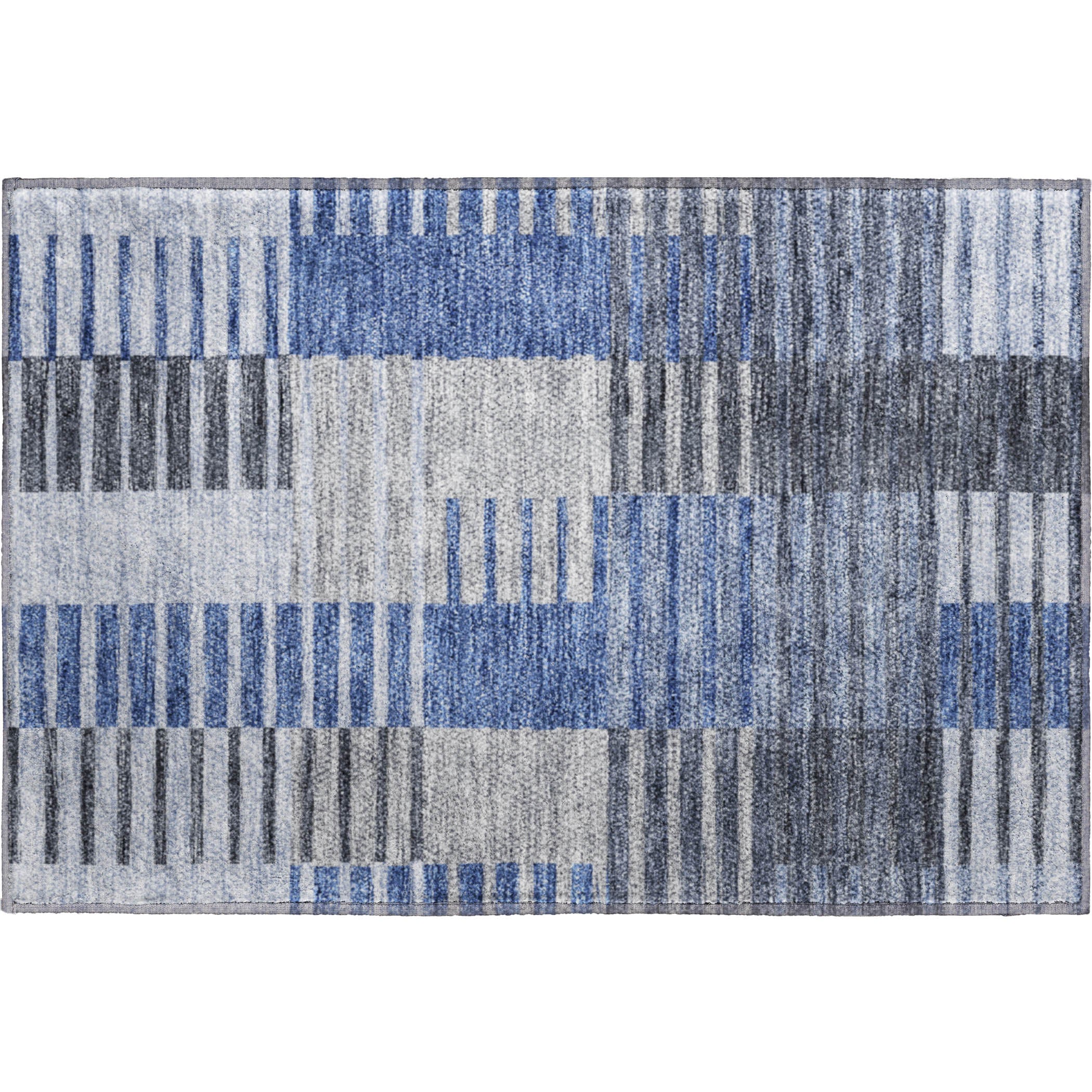 Zanzibar Machine Washable Transitional Blue Rug 1'8" x 2'6" #shape_Rectangle