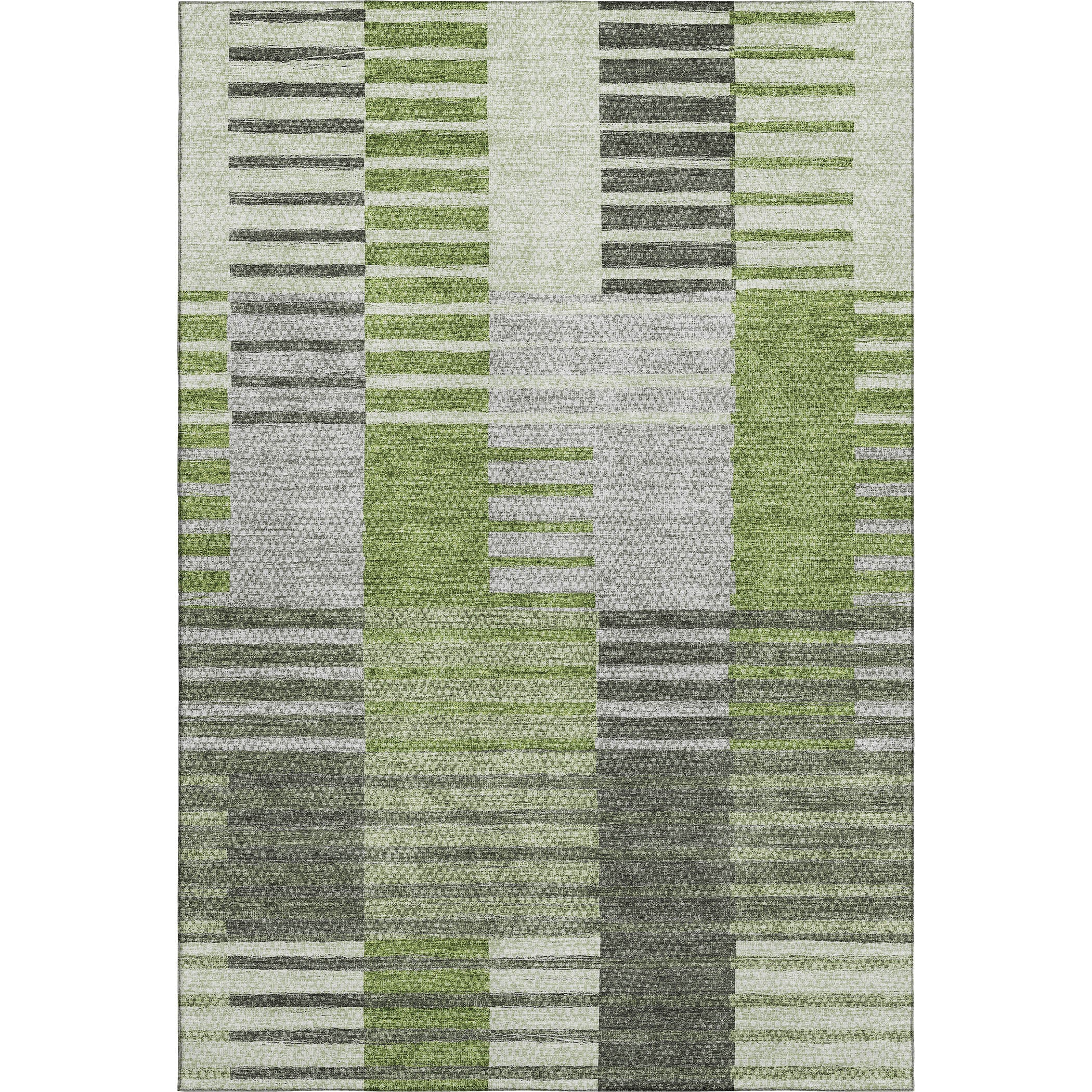 Zanzibar Machine Washable Transitional Green Rug 2'6" x 3'10" #shape_Rectangle