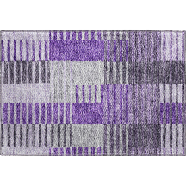 Zanzibar Machine Washable Transitional Purple Rug 1'8" x 2'6"