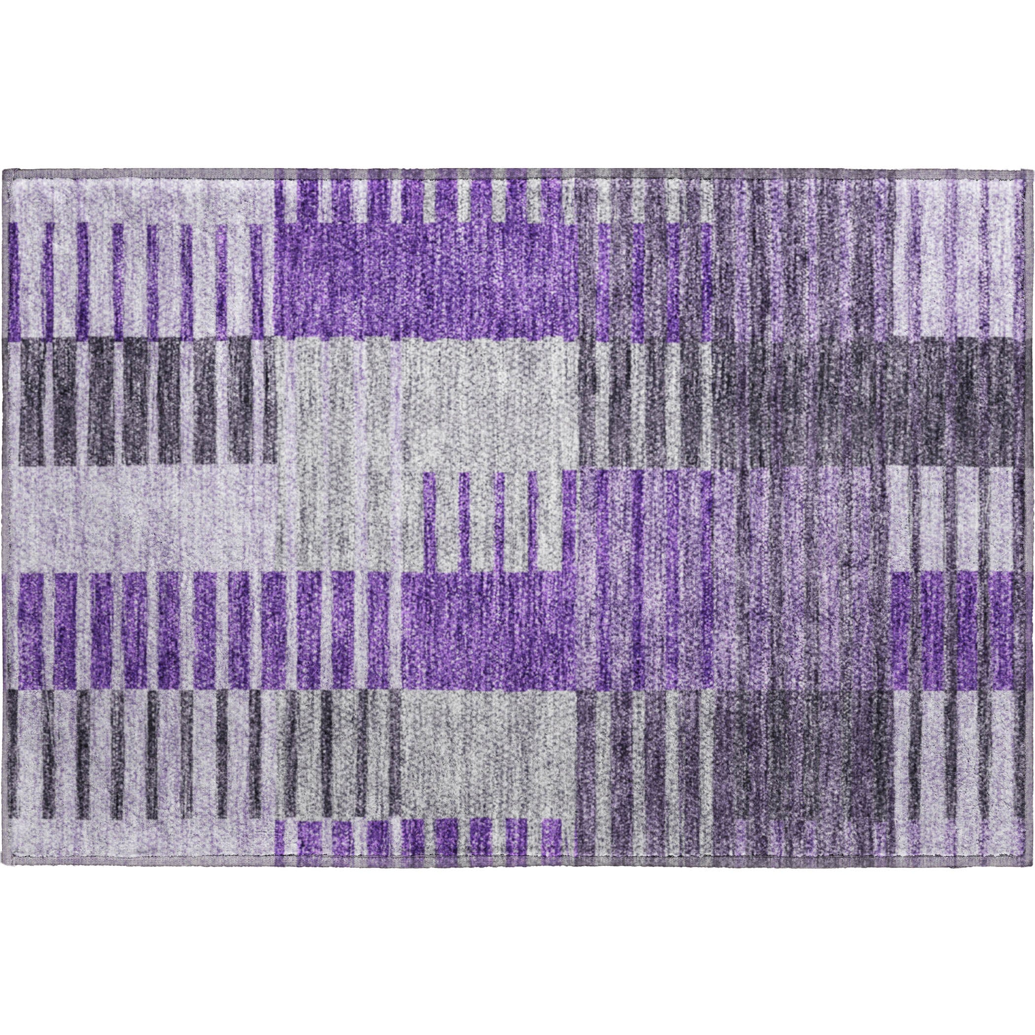 Zanzibar Machine Washable Transitional Purple Rug 1'8" x 2'6" #shape_Rectangle