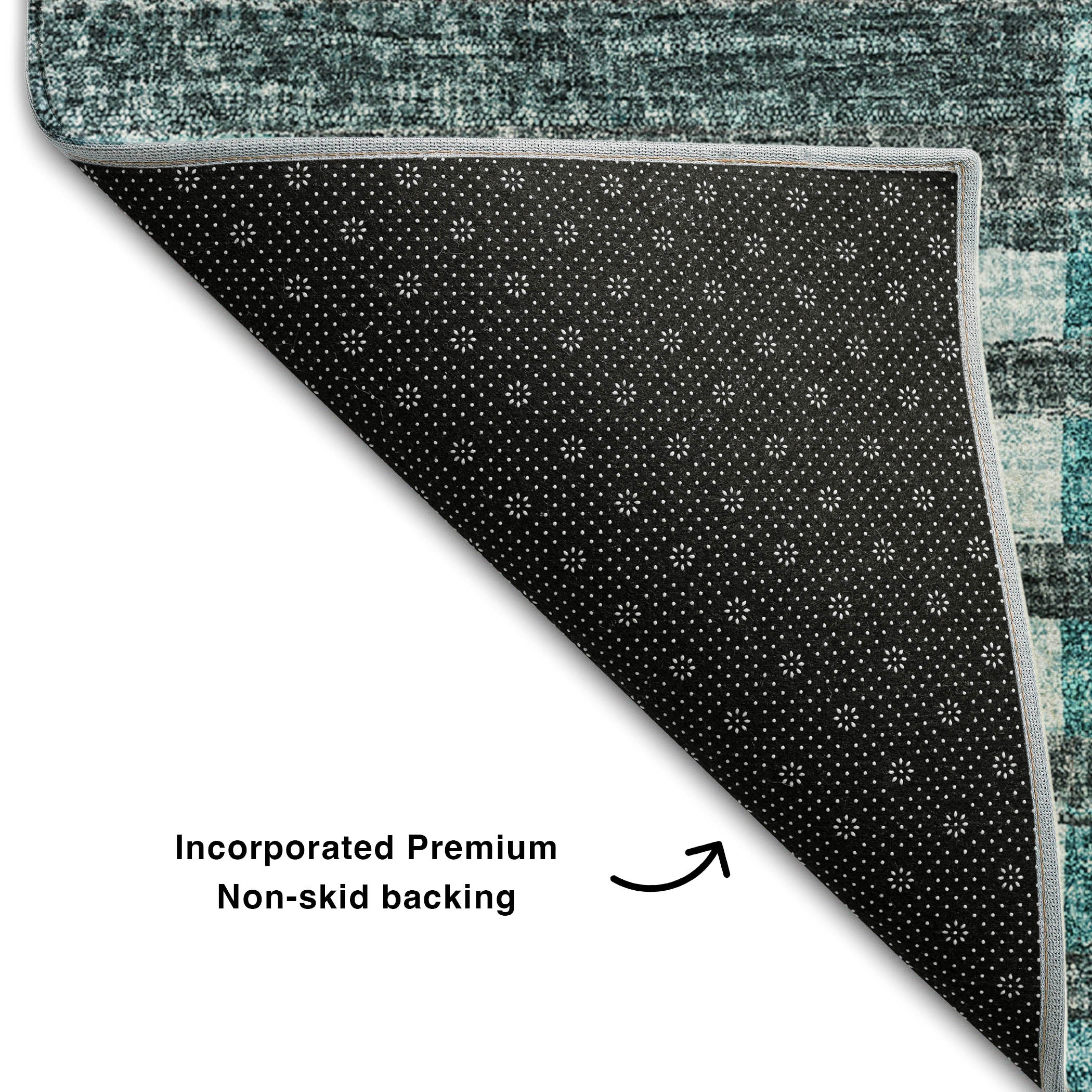 Zanzibar Machine Washable Transitional Teal Rug 1'8" x 2'6" #shape_Rectangle